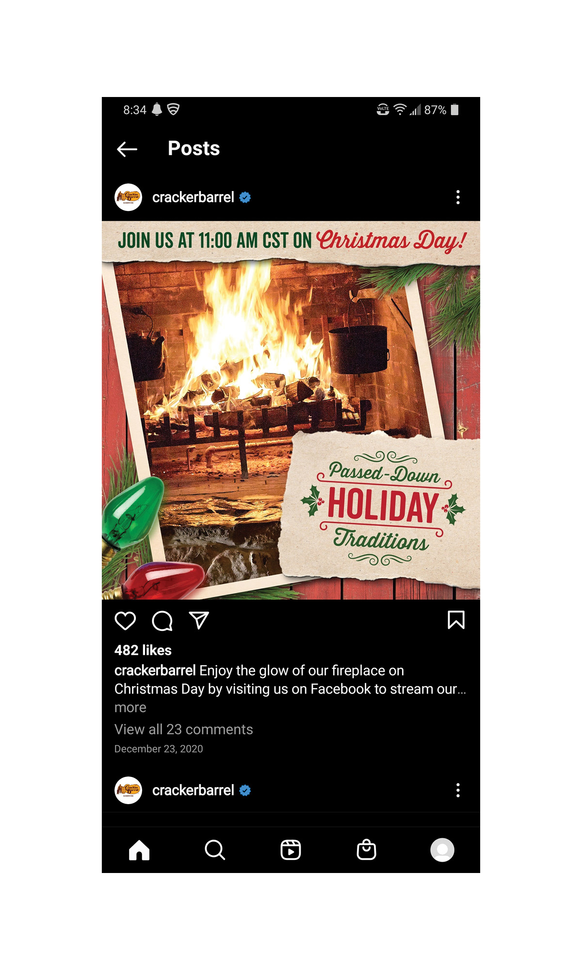 Facebook and Instagram in-feed for brand awareness  © CBOCS Properties, Inc.