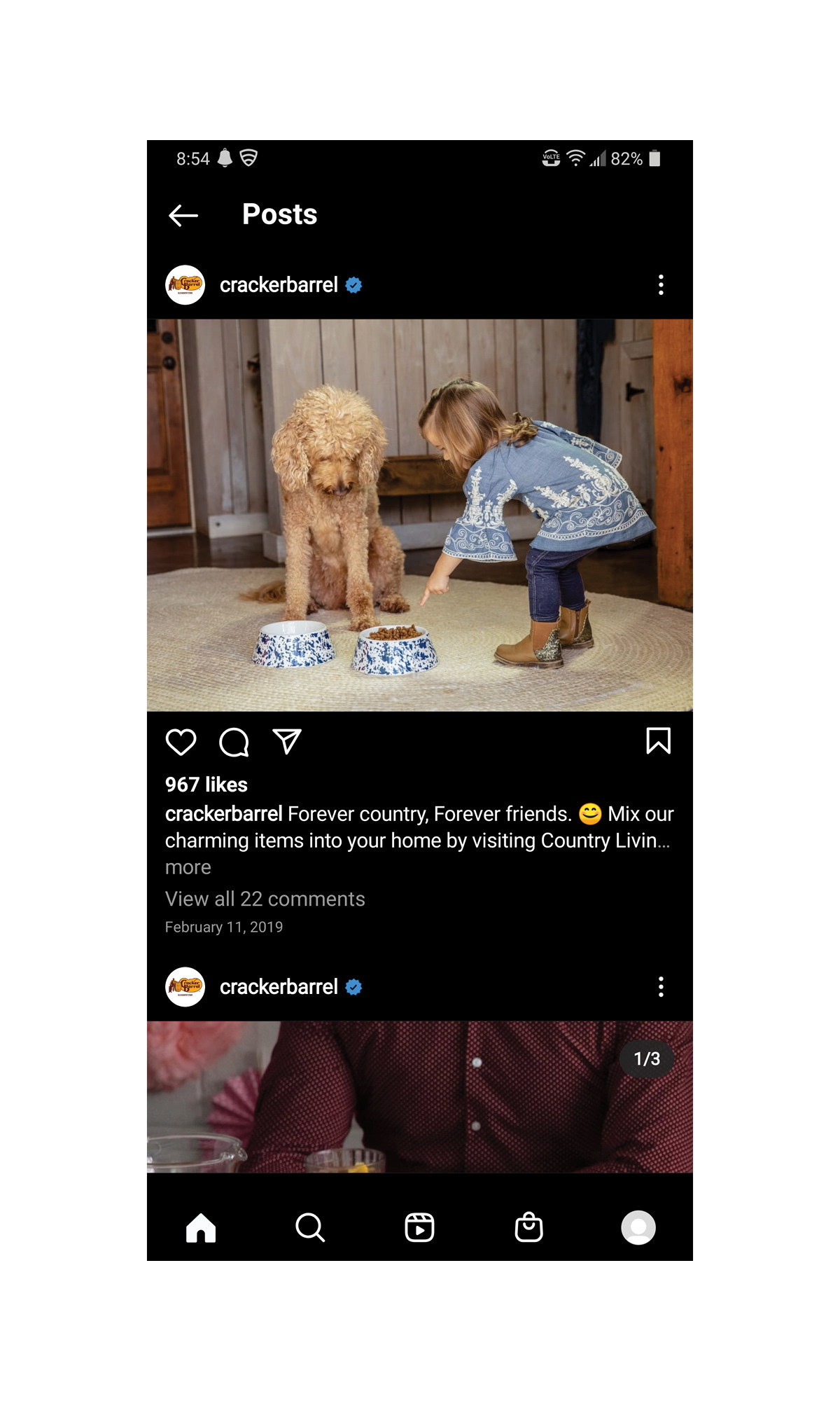 Facebook and Instagram in-feed in partnership with Country Living  © CBOCS Properties, Inc.