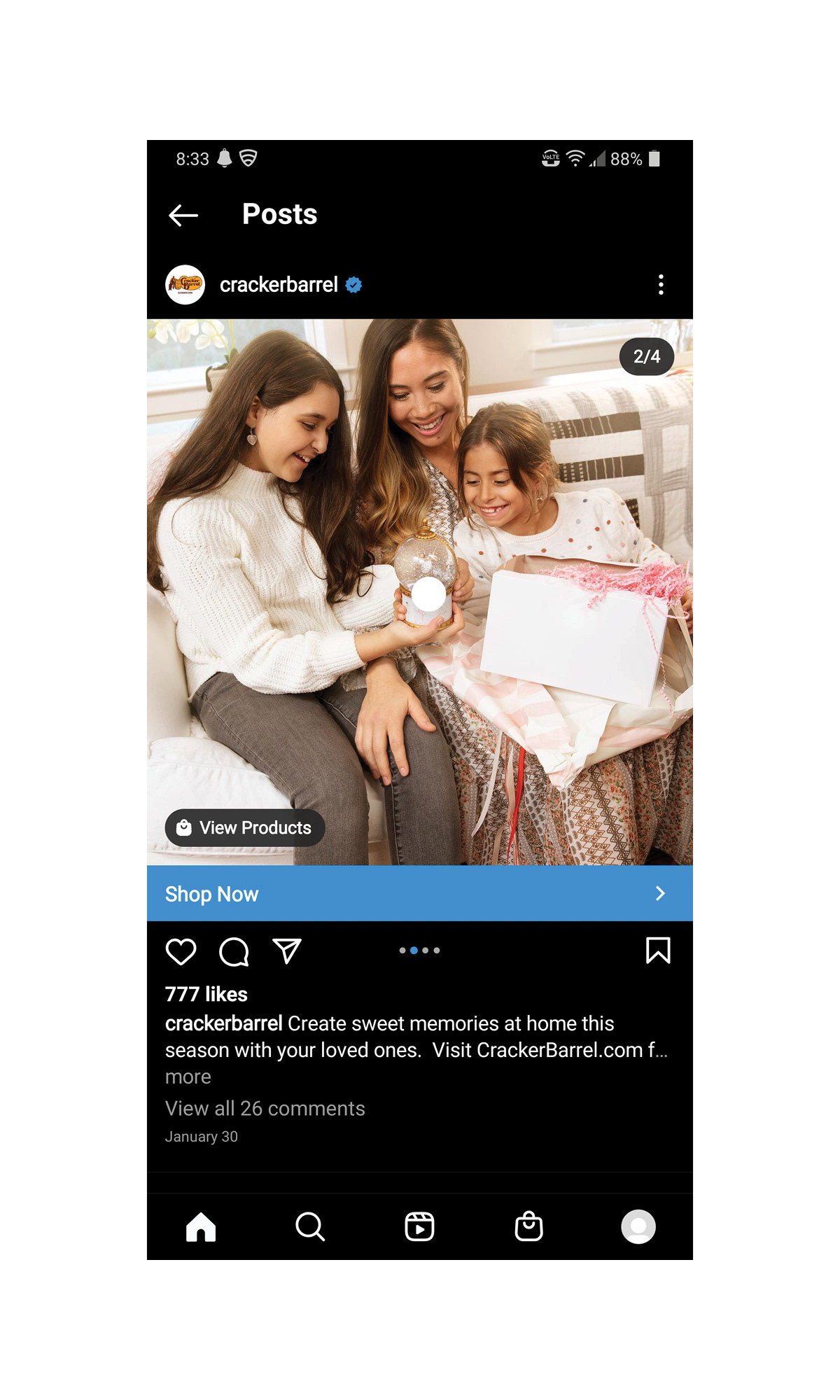2 - Facebook and Instagram carousel for national retail campaign  © CBOCS Properties, Inc.