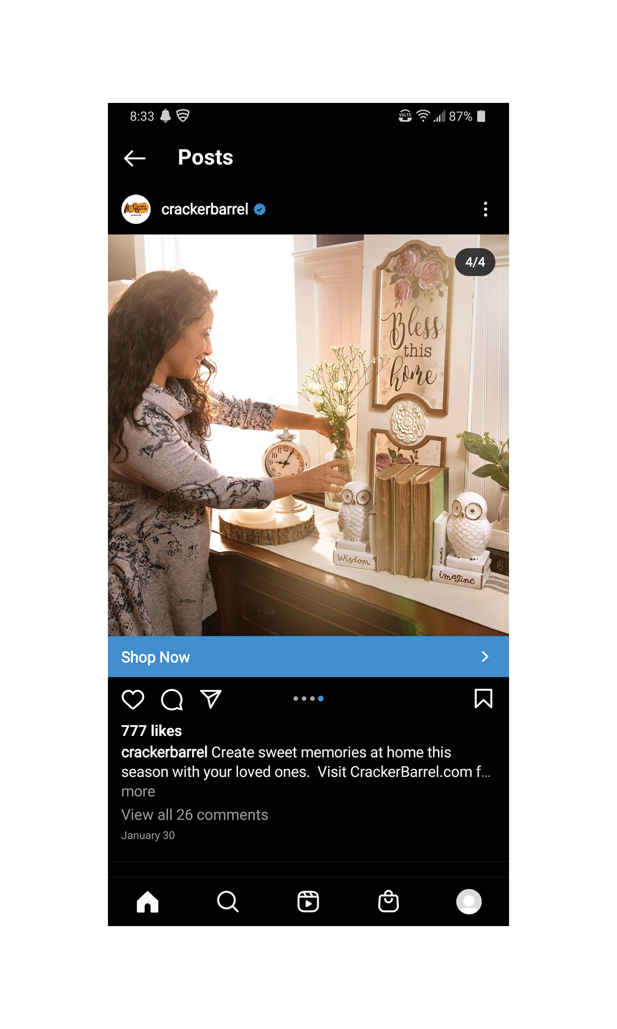 4 - Facebook and Instagram carousel for national retail campaign  © CBOCS Properties, Inc.
