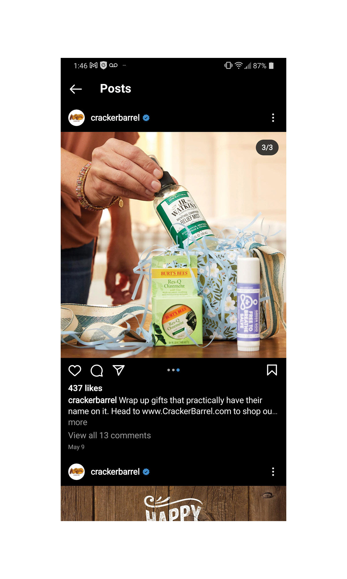 3 - Facebook and Instagram carousel for national retail campaign  © CBOCS Properties, Inc.