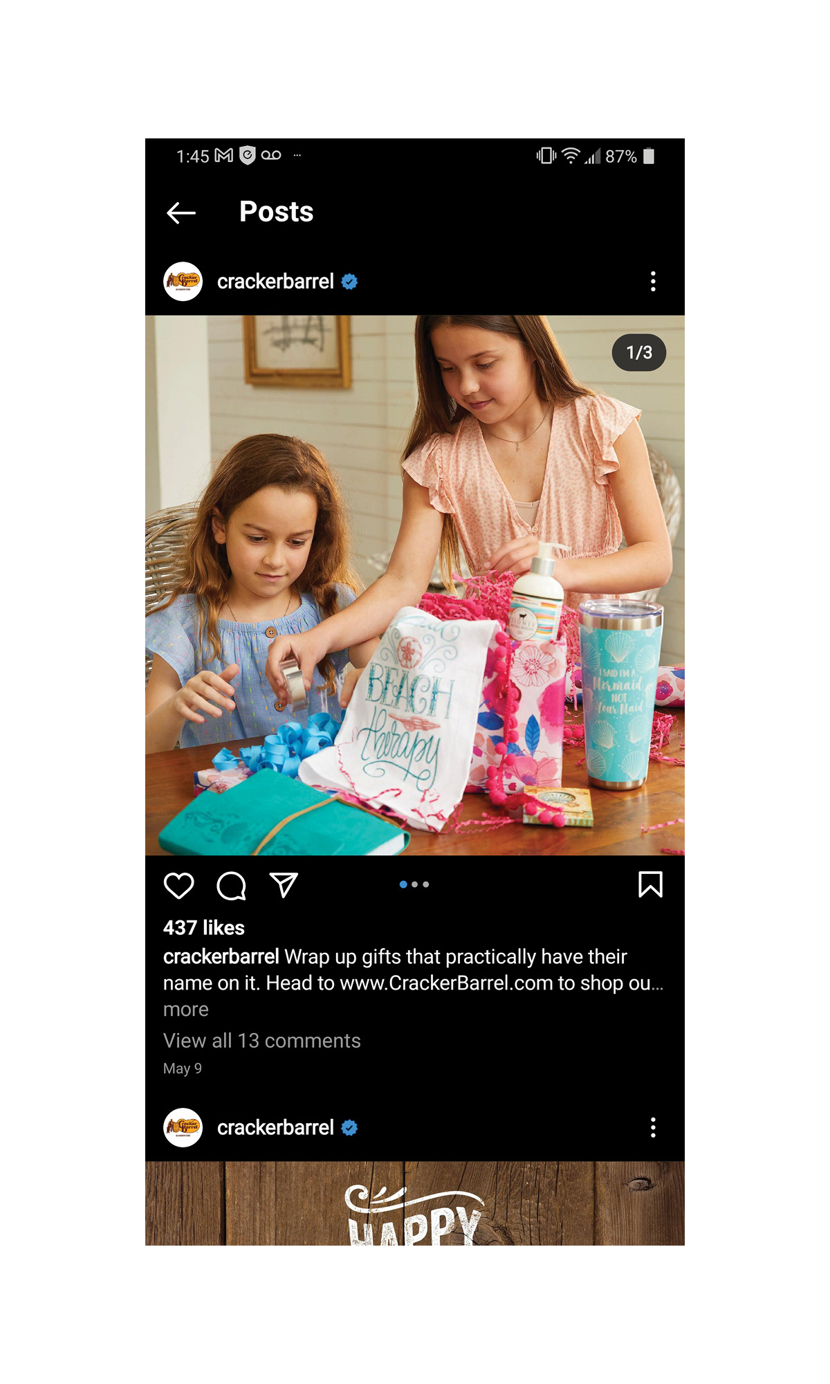 1 - Facebook and Instagram carousel for national retail campaign  © CBOCS Properties, Inc.