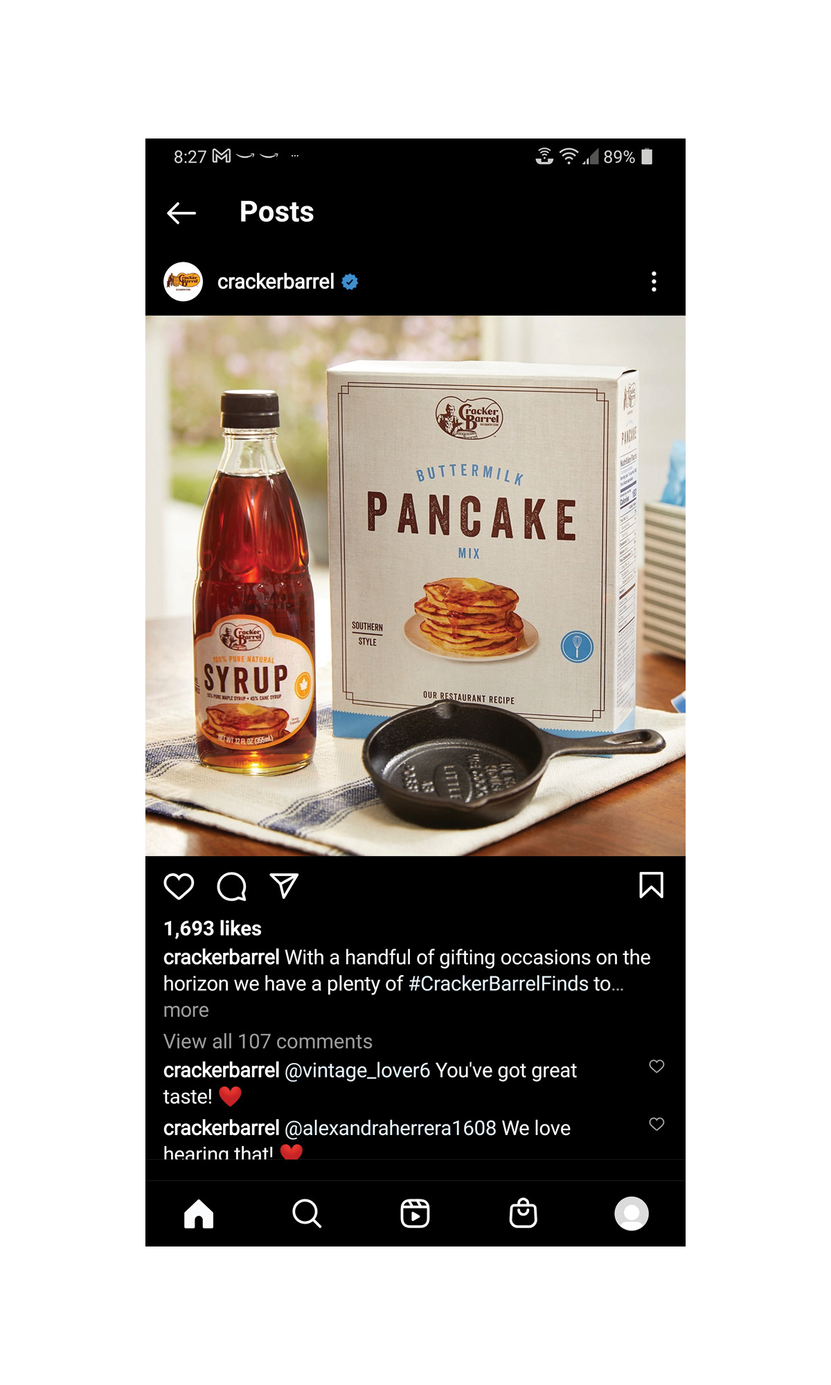 Facebook and Instagram in-feed for retail support  © CBOCS Properties, Inc.
