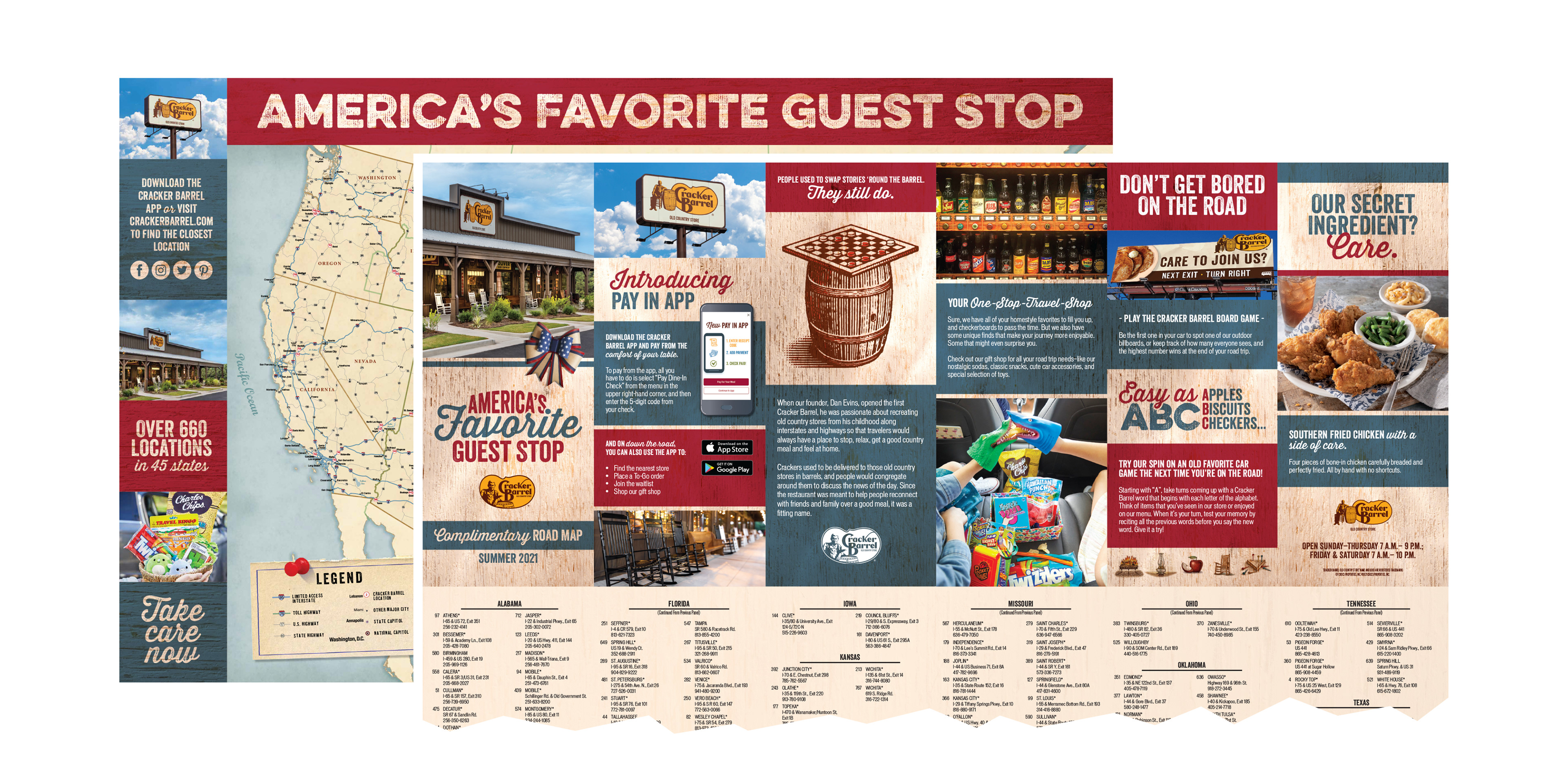 Large foldable map for national retail campaign © CBOCS Properties, Inc.