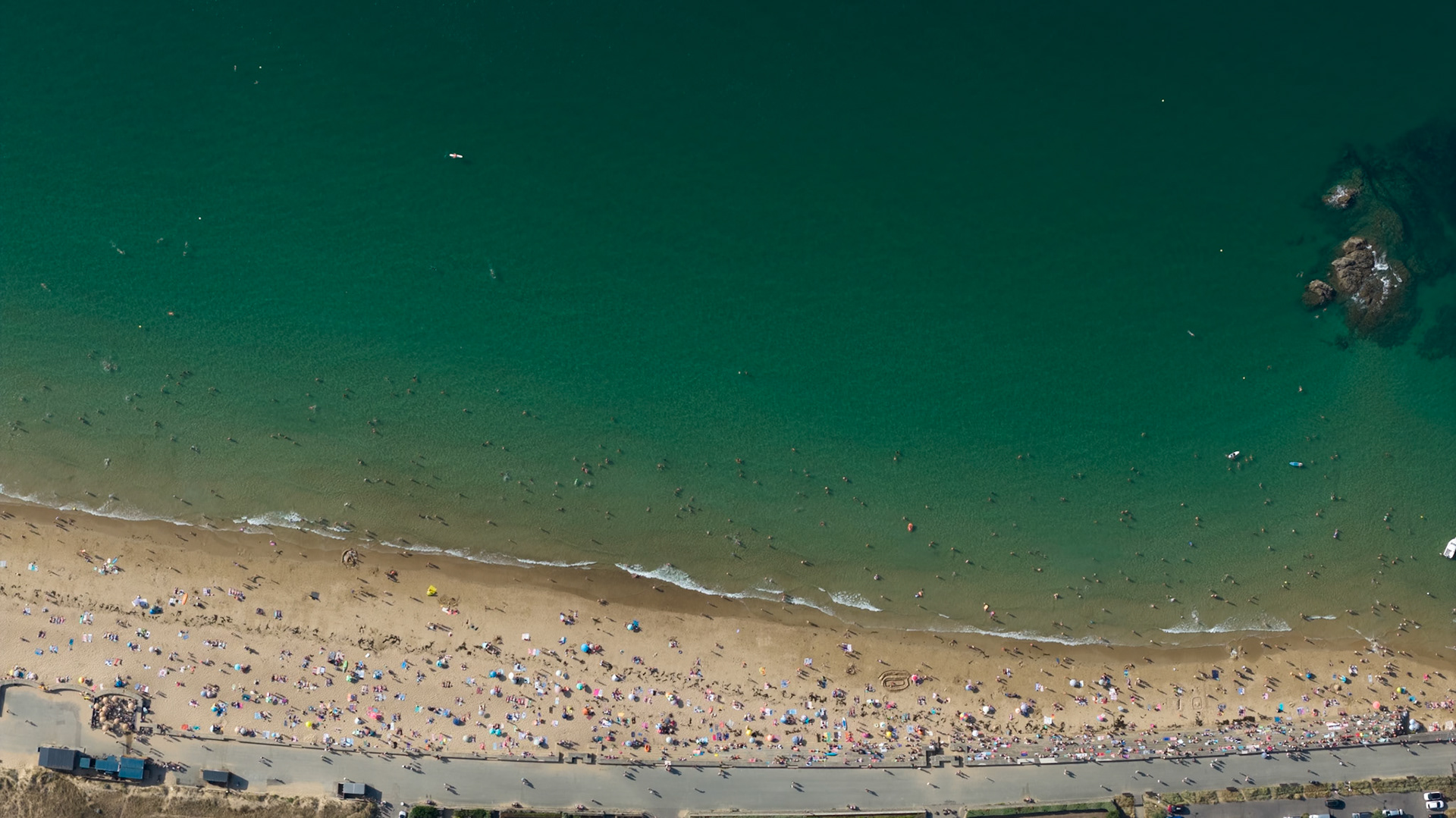 Plage de Longchamp en Août