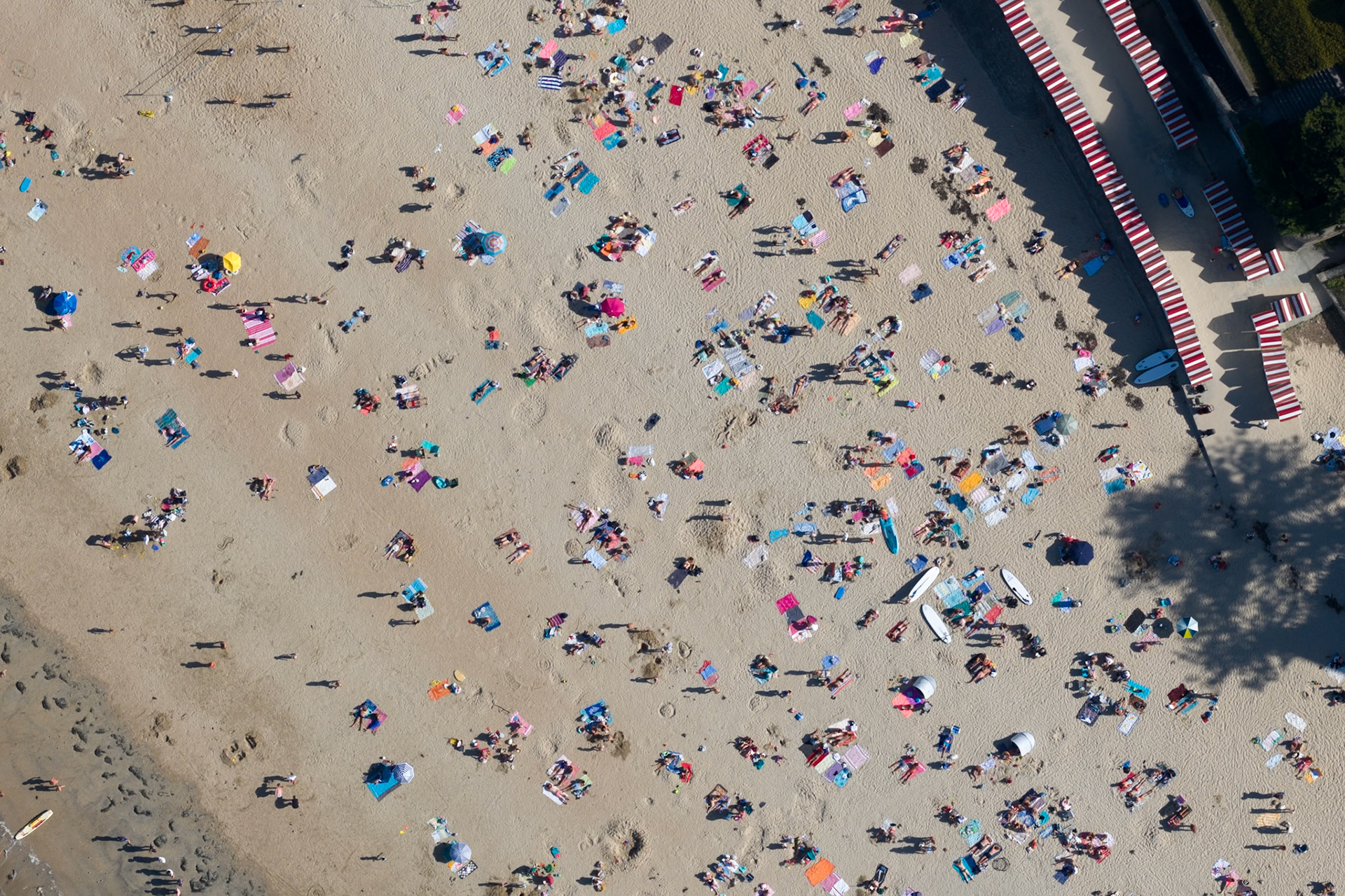 Août à a plage