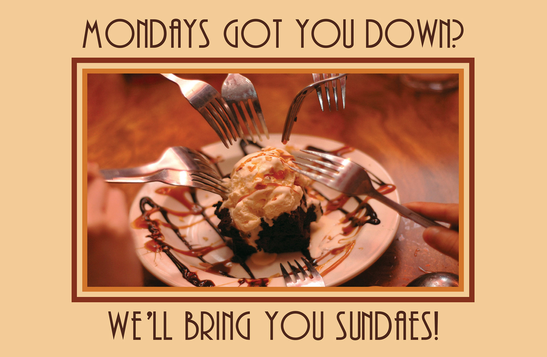 Postcard created using Photoshop for adjusting color and Illustrator