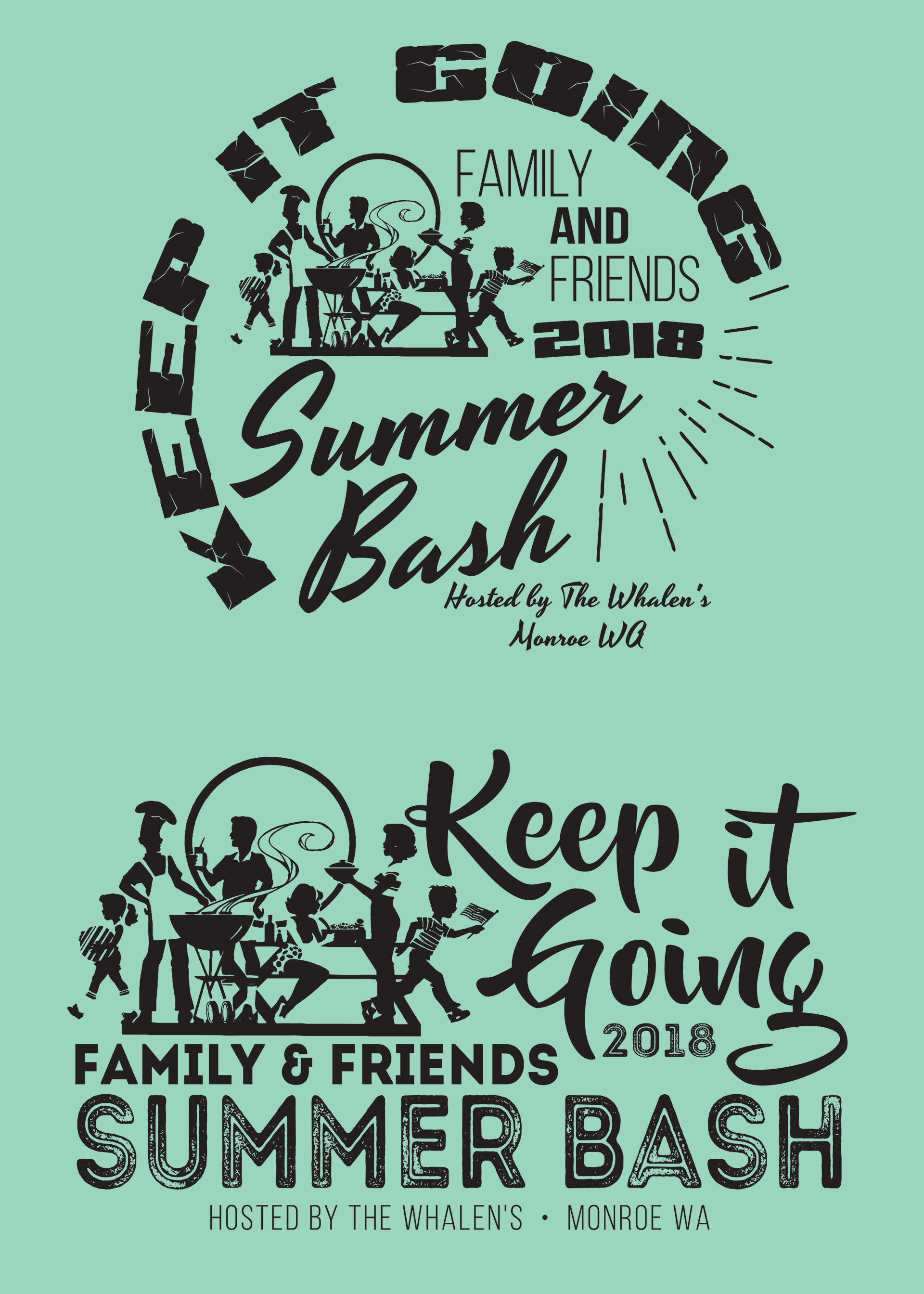 Family reunion shirt designs created in Illustrator