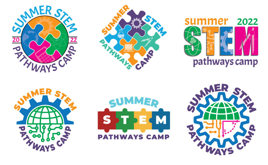 Logo samples created in Illustrator