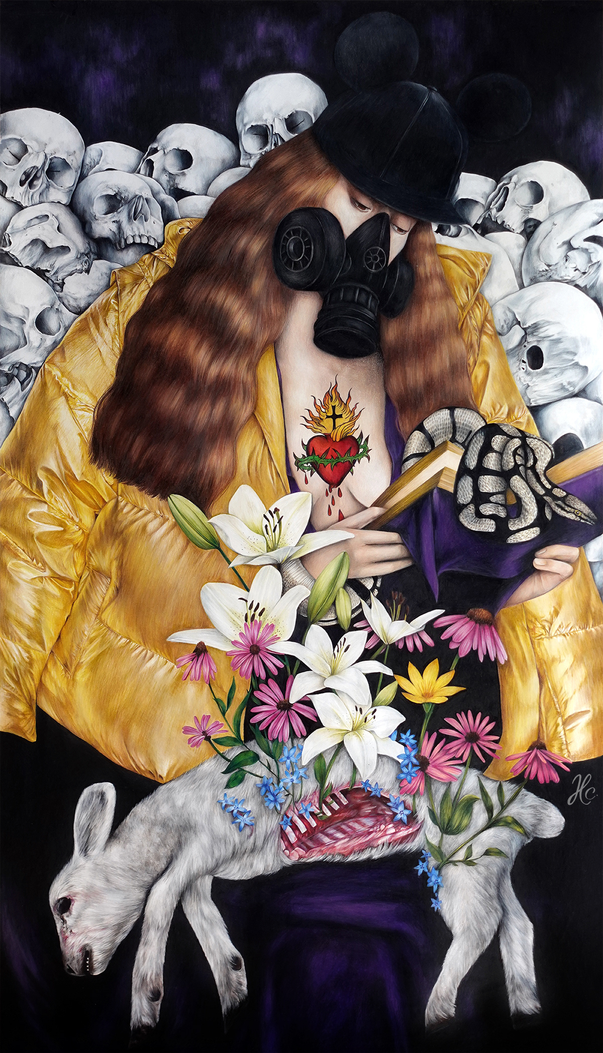 Vierge de L'Apocalypse Coloured Pencils On paper 170 cm x 80cm