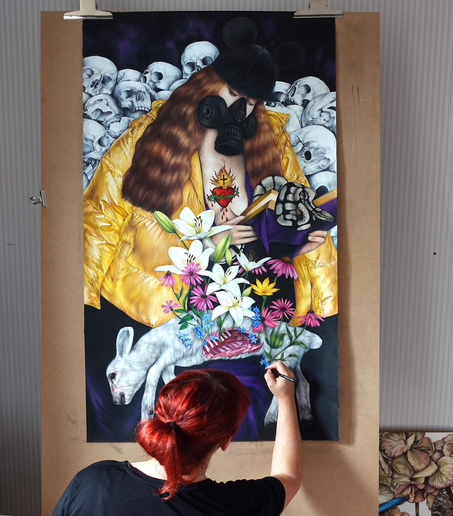 Vierge de L'Apocalypse Coloured Pencils On paper 170 cm x 80cm