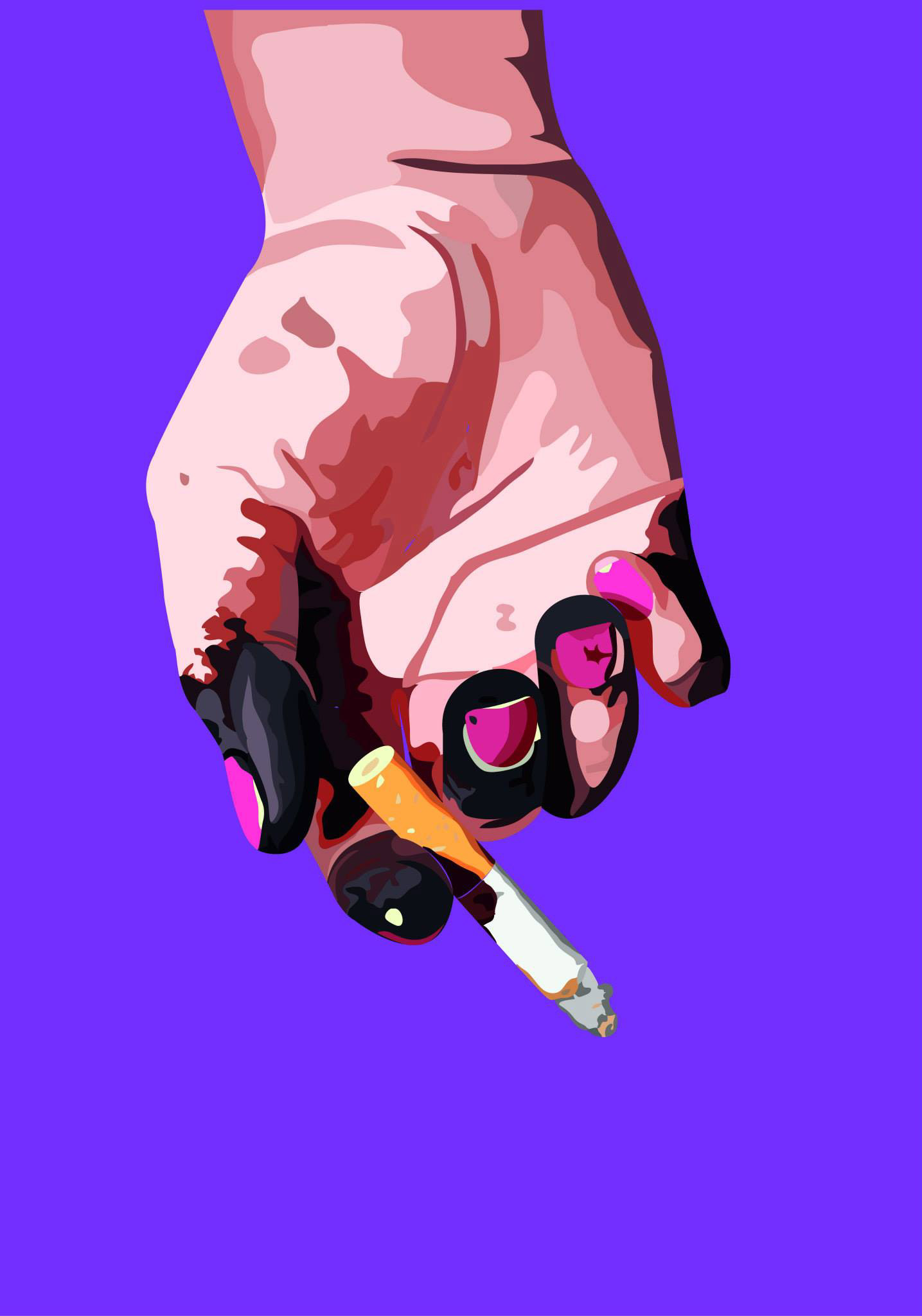 HAND and cigarette ILLUSTRATION