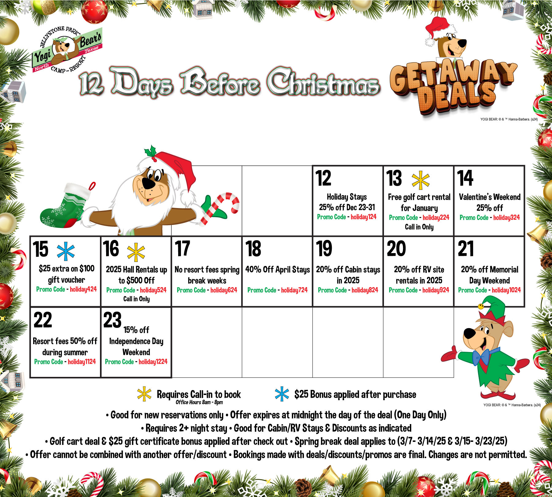 Holiday Promo Event Calendar (Web/Print)