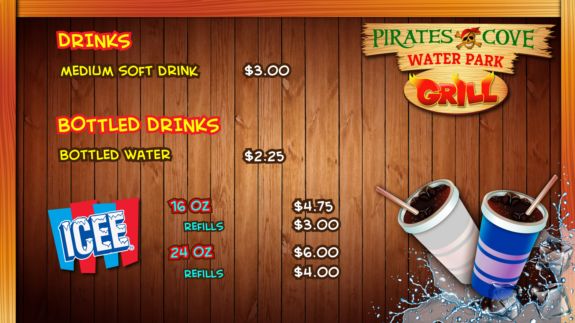 Menu board display