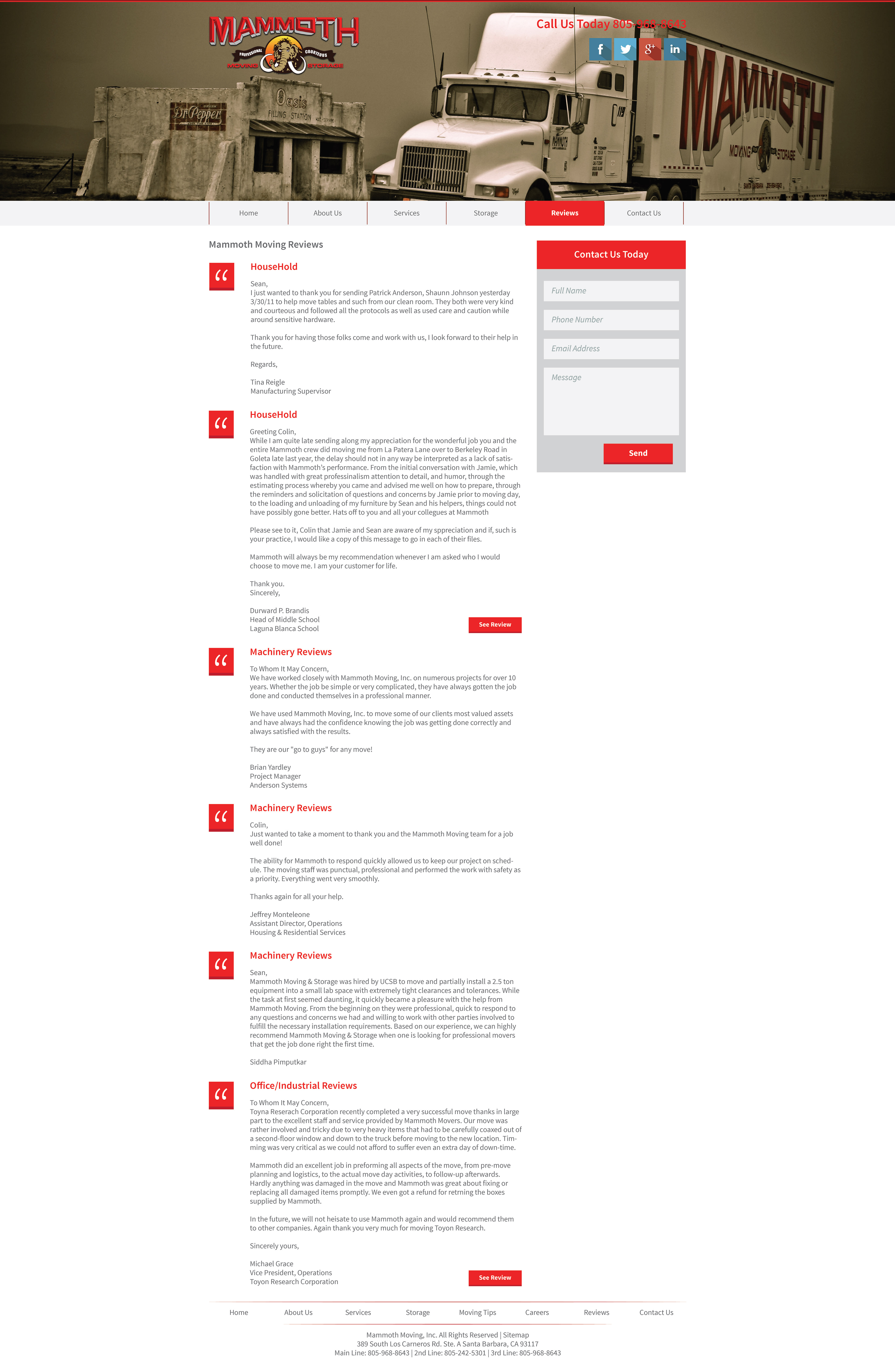 Reviews Page