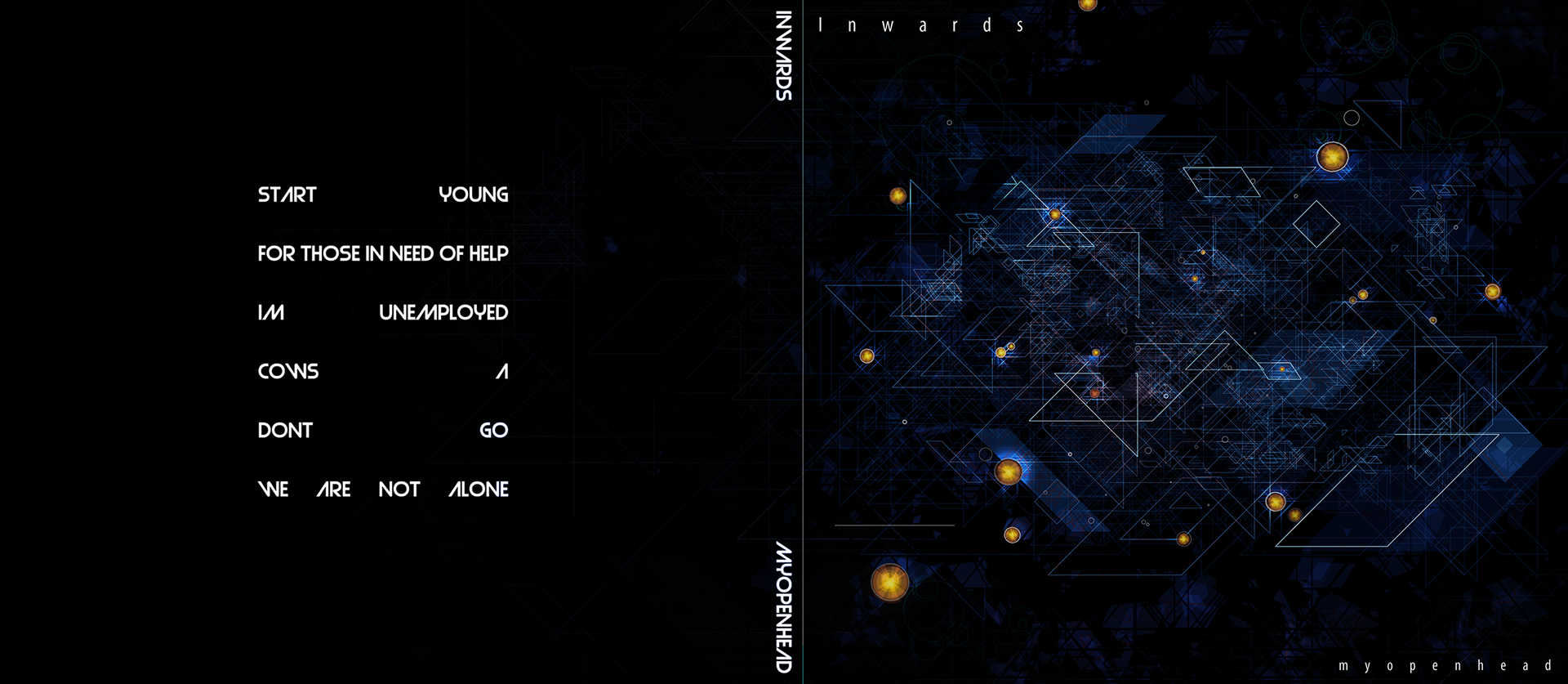 Album packaging design for IDM musical artist Inwards.