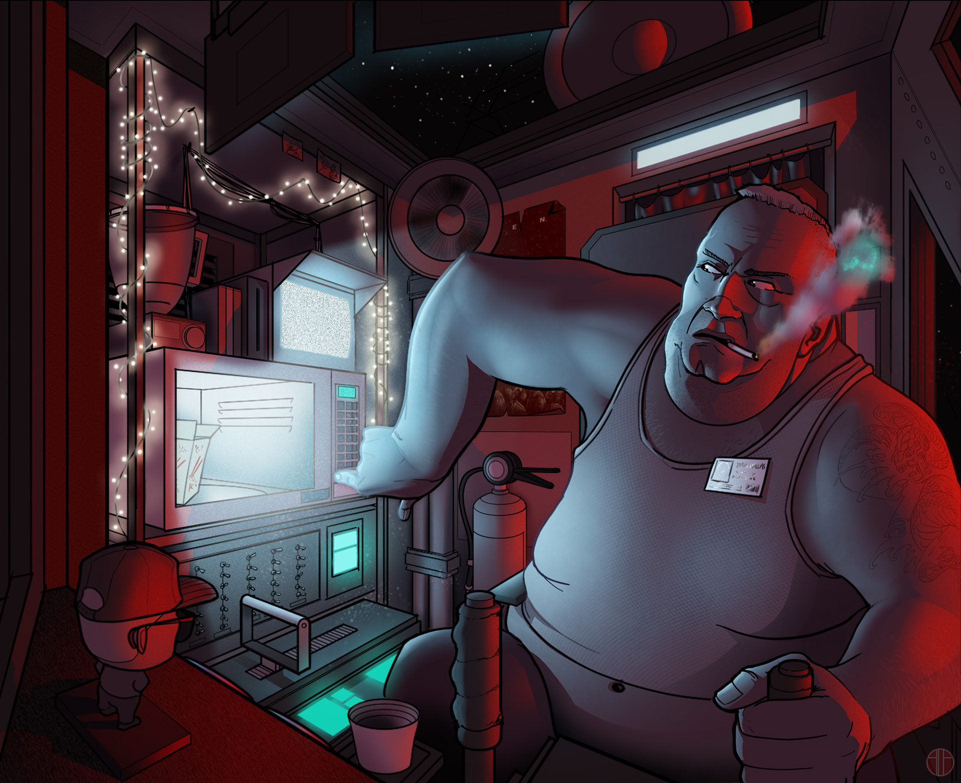 Space trucker illustration by Ace Harman