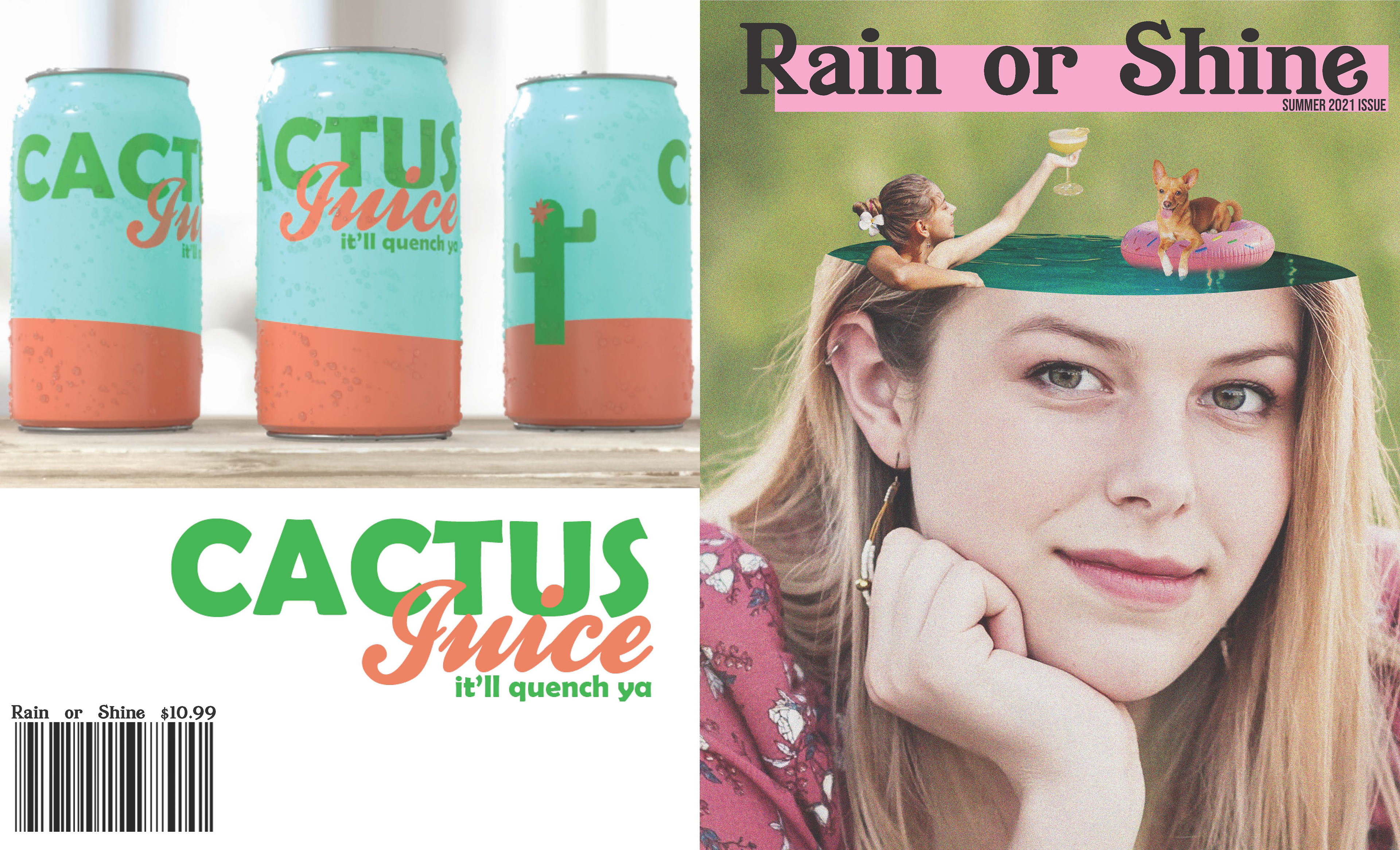 "Rain or Shine" magazine project cover art