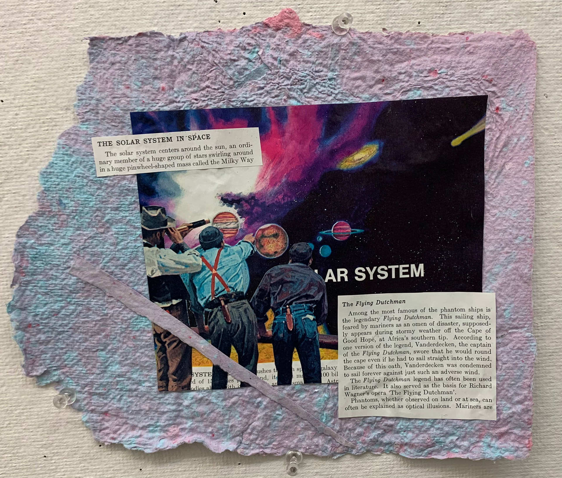 "The Final Frontier" mixed media with homemade paper
