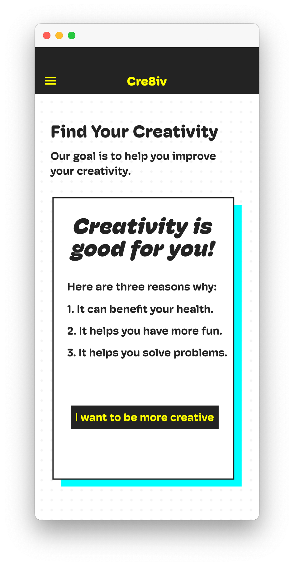 Langing page mobile