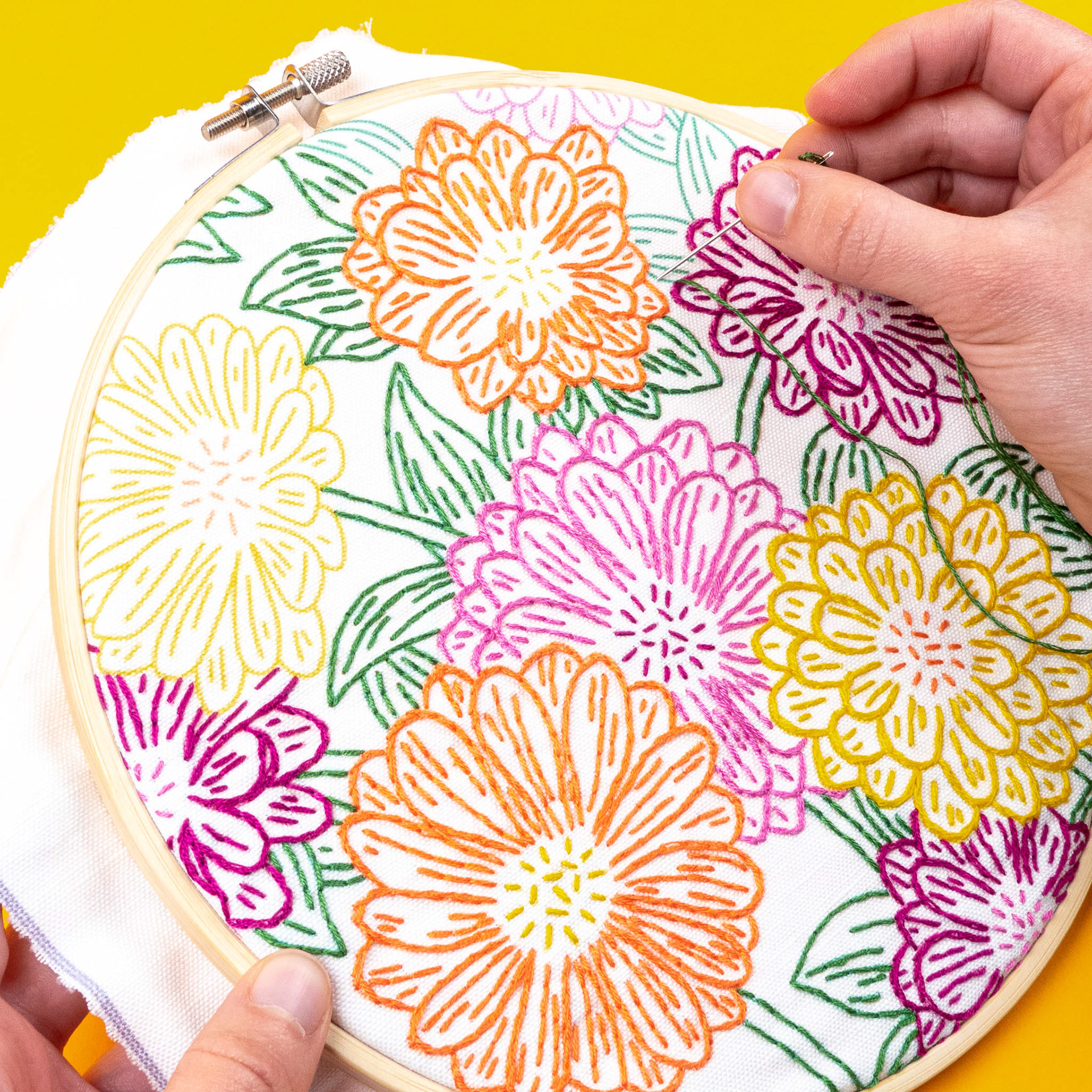 Zinnia Minnia being sewn