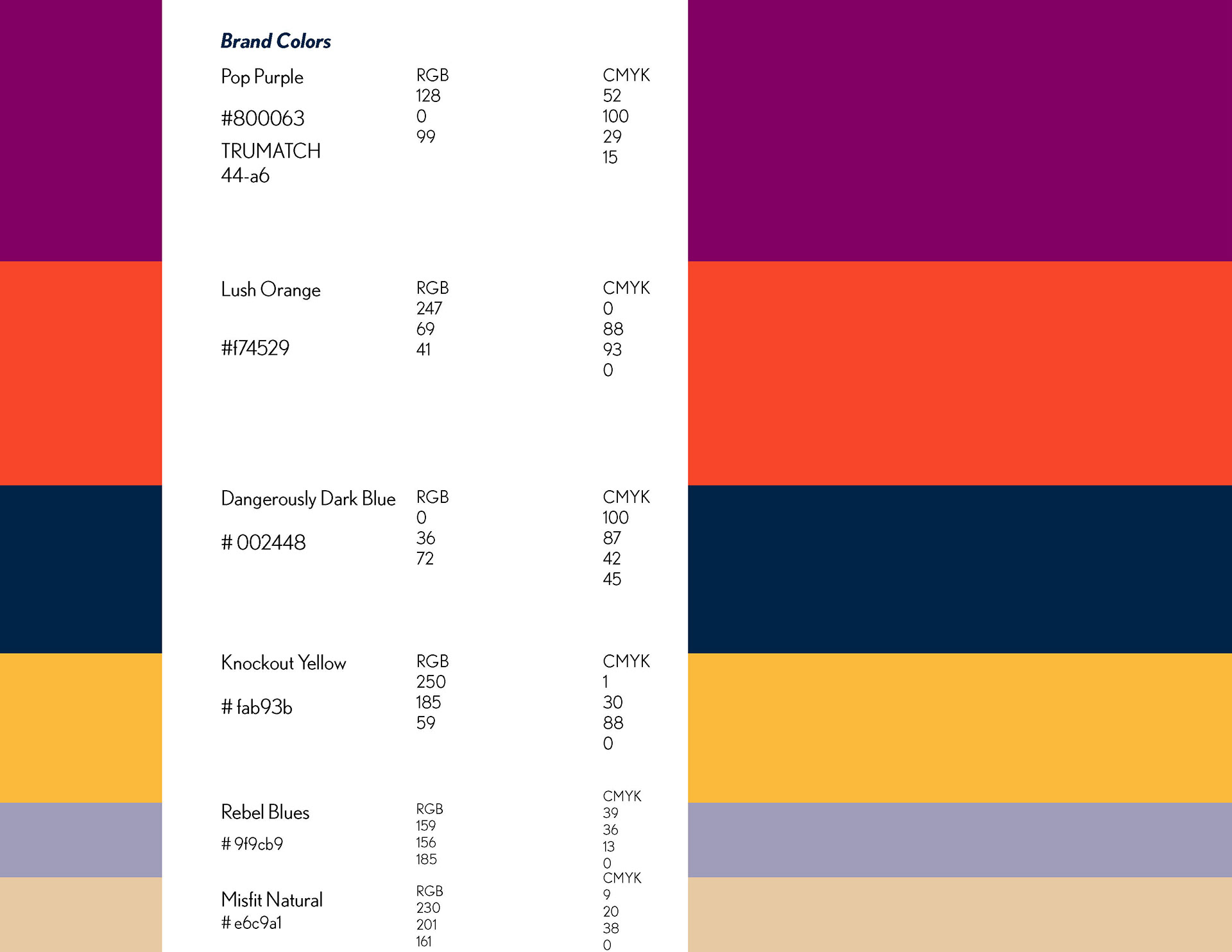 Brand color guide