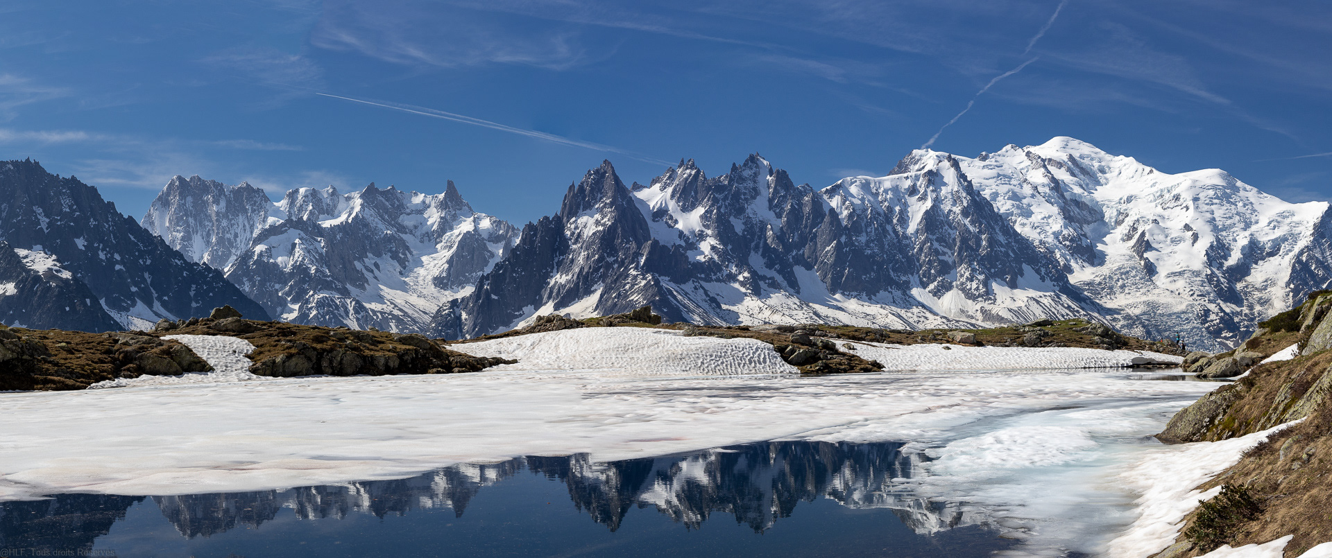 magnifique panorama sur la chaine du Mont Blanc