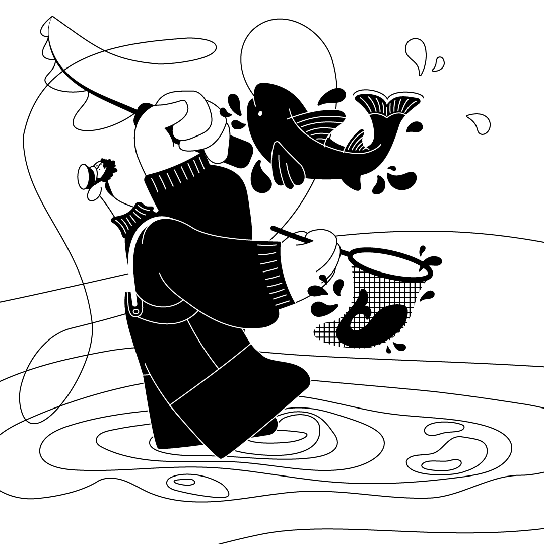 Vector fisherman