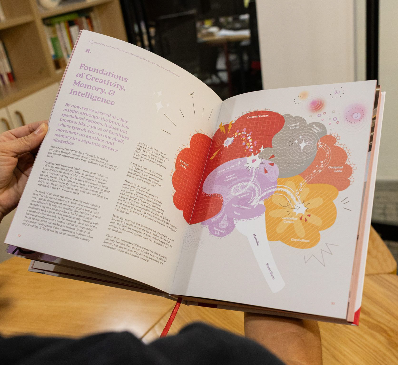 Creativity and memory live everywhere at once. The sparks follow the brain's chatter.