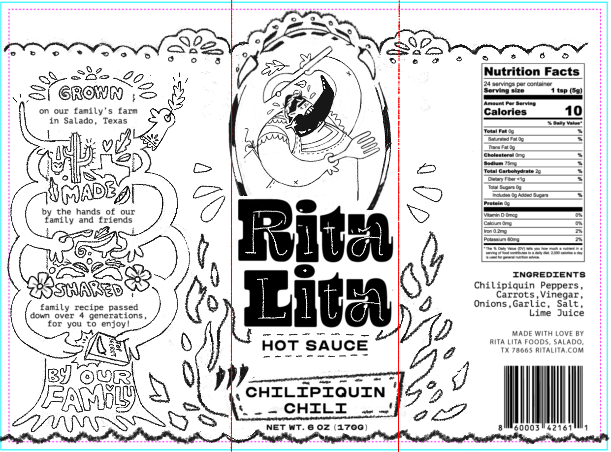 Family portrait sketch of Great Great Grandma Rita