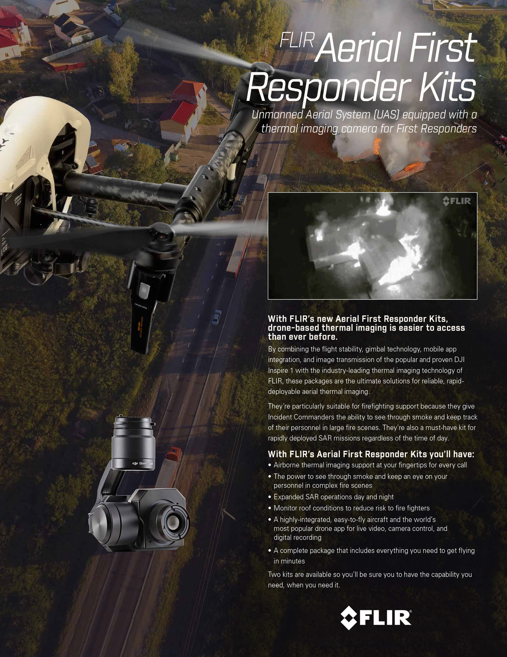 Photoshop Composite of Multiple Photos: including thermal and visible images taken during a fire fighting training exercise.