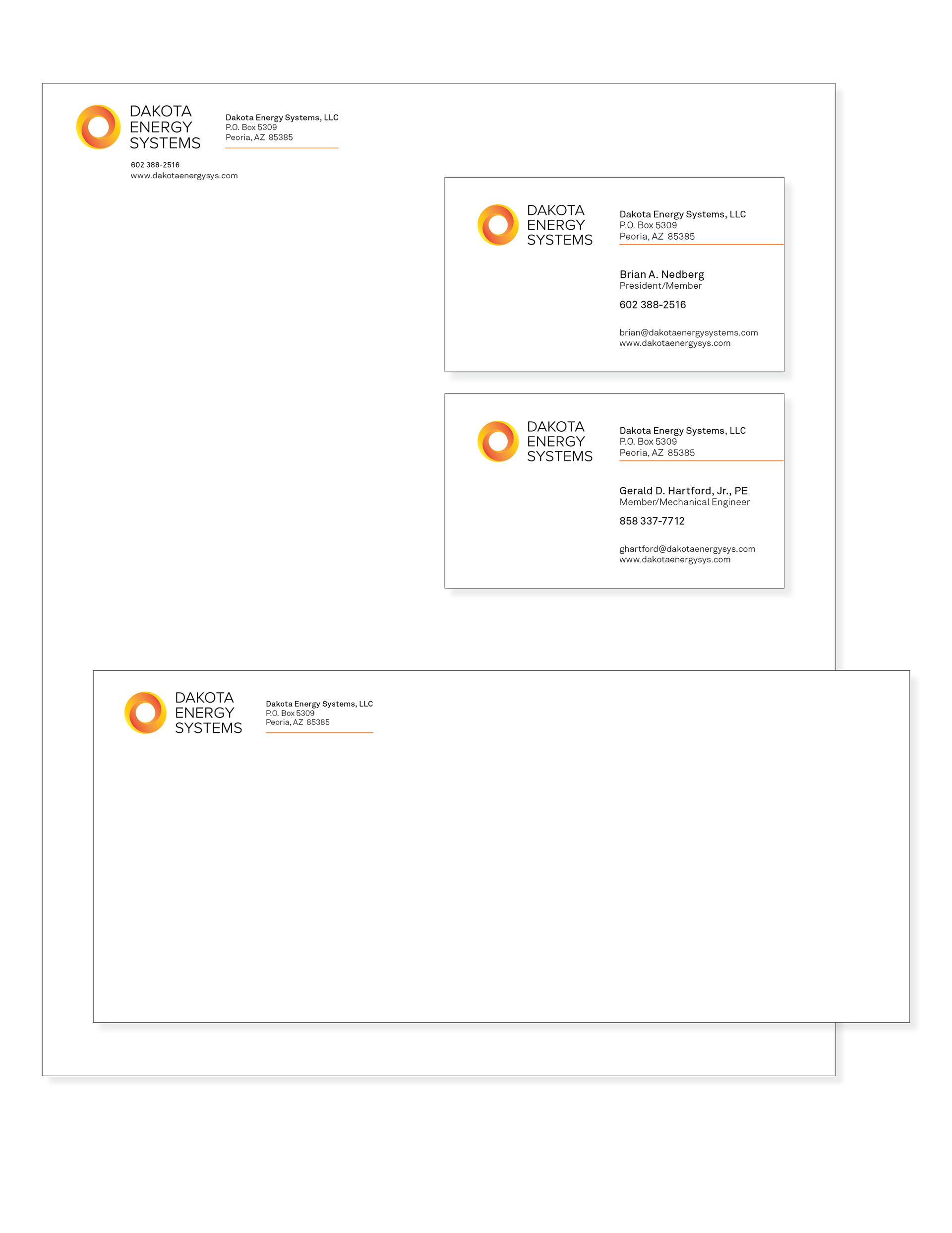 Business Card, Letterhead, Envelope