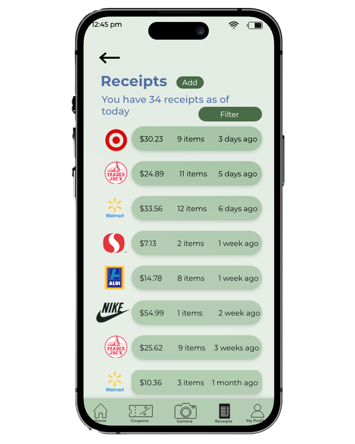 Receipt Screen