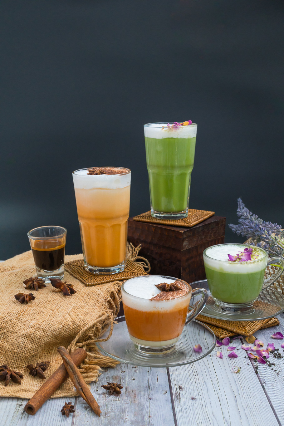 Green Tea Latte (Hot / Iced) and Thai Tea Latte (Hot / Iced)