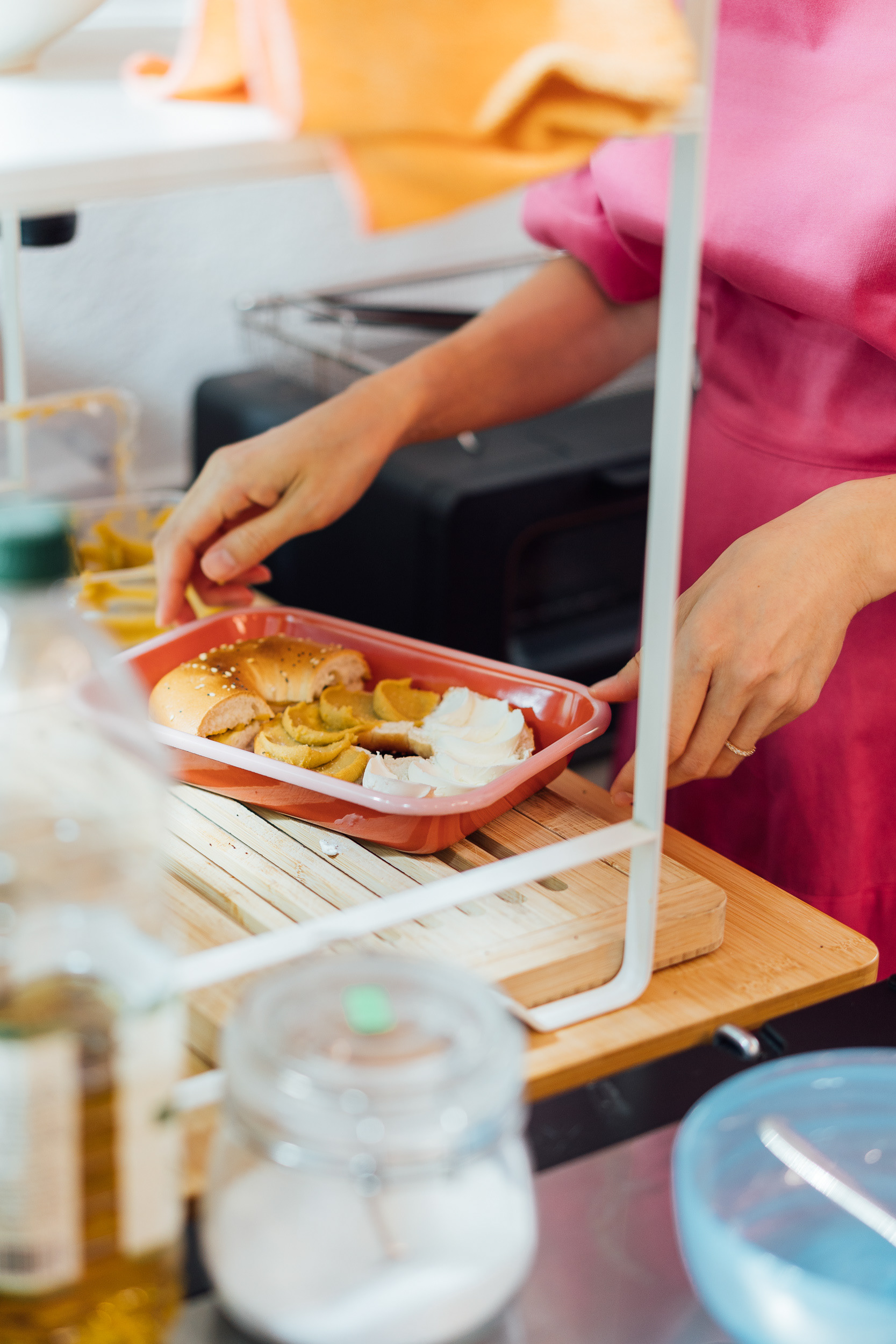 The owner is making Kaya Toast.