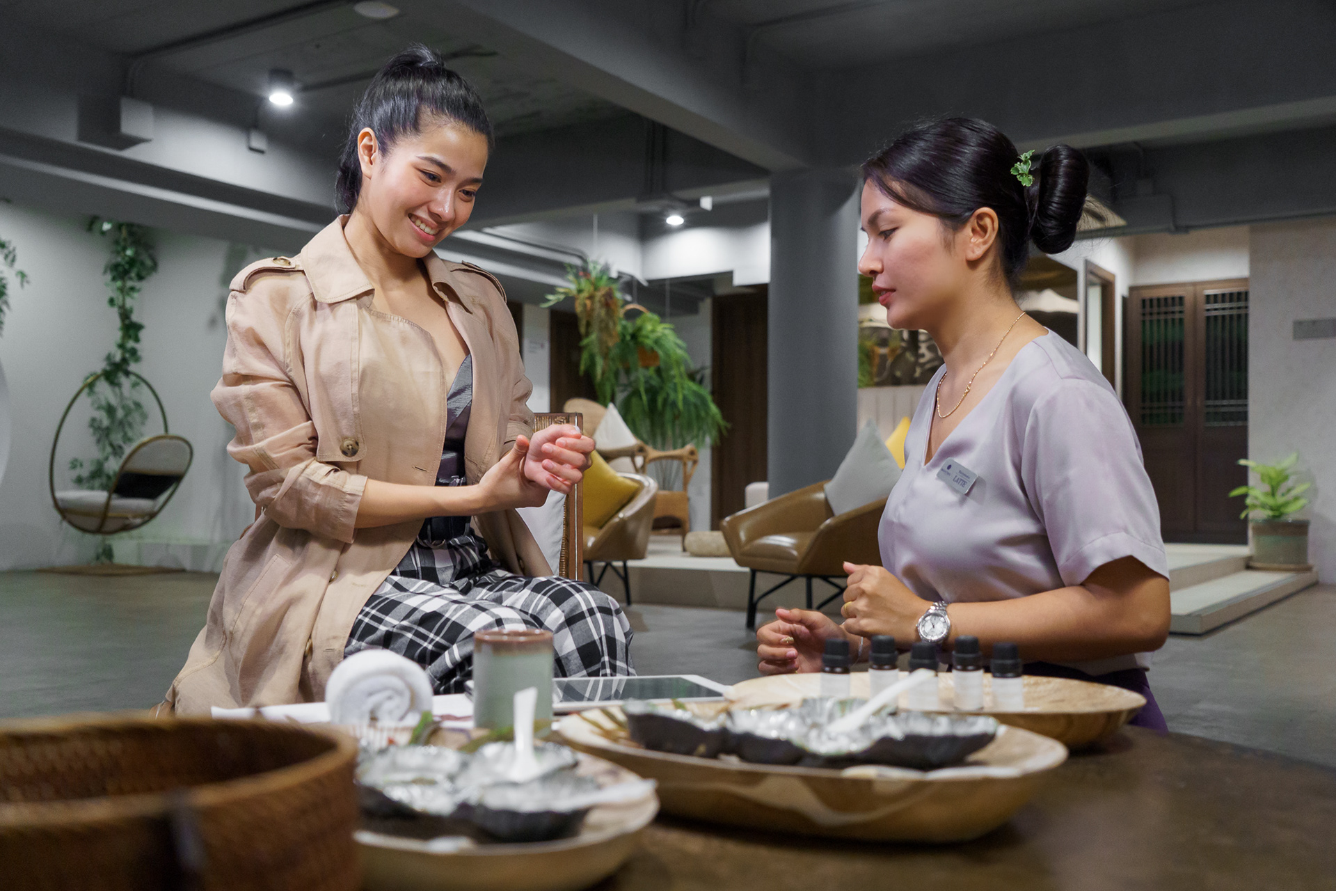 Client Receiving Massage at Moontree Elemental Spa