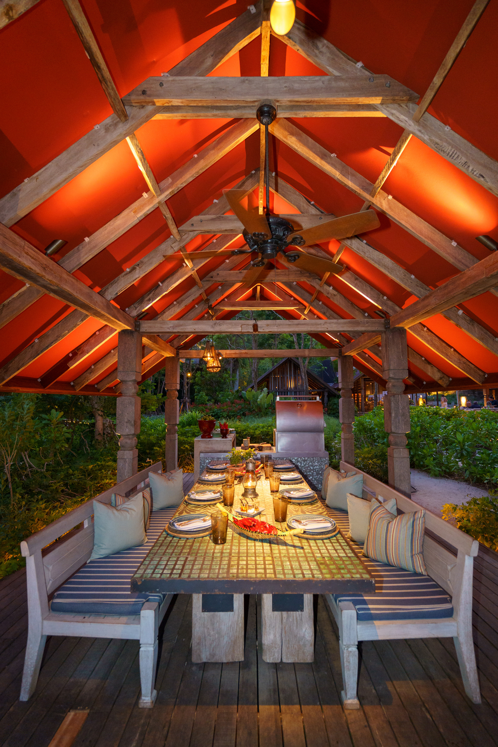 Dining Setup for Private BBQ at Rosewood Phuket