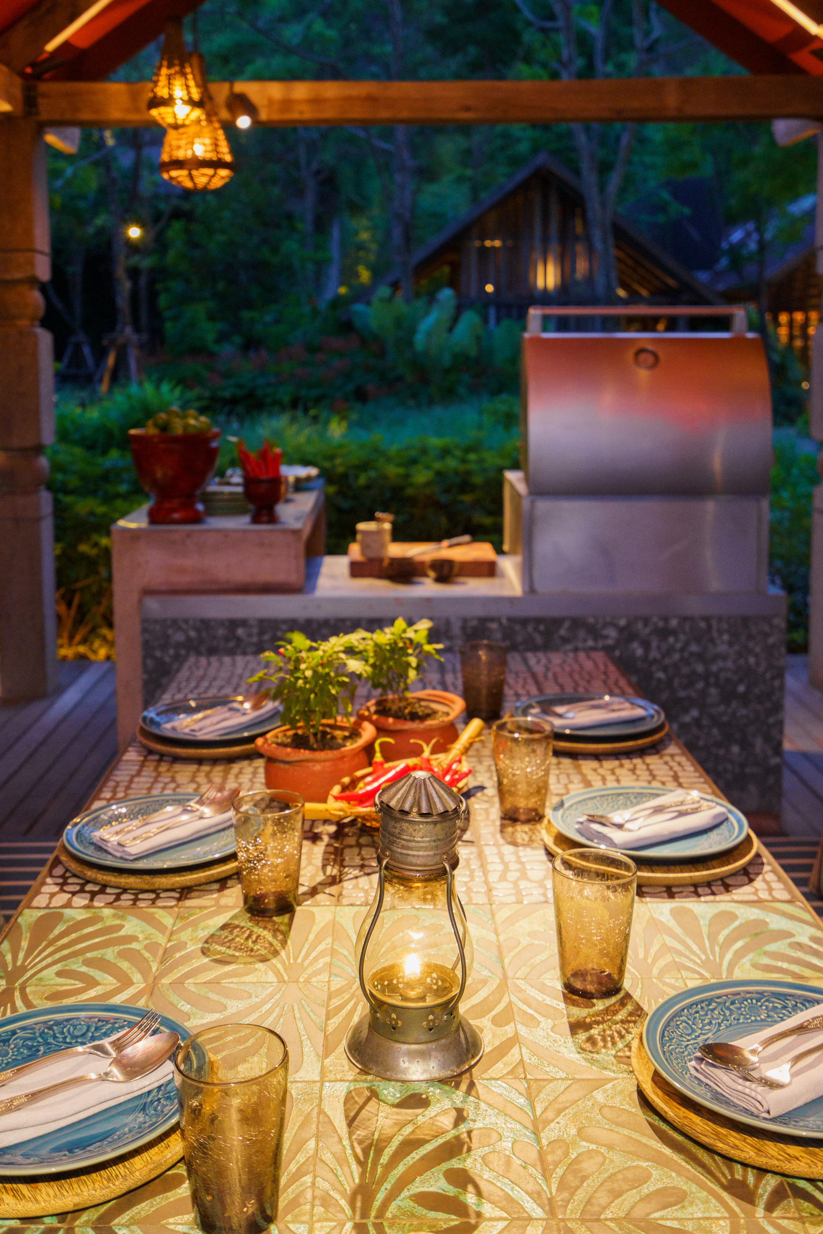 Dining Setup for Private BBQ at Rosewood Phuket