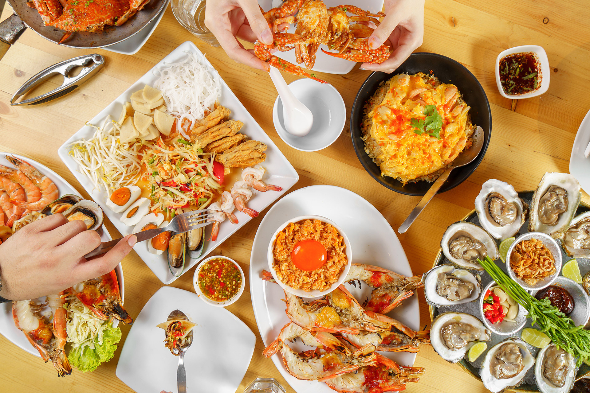 Isaan Food and Seafood Presentation at Somtum Yum Pao