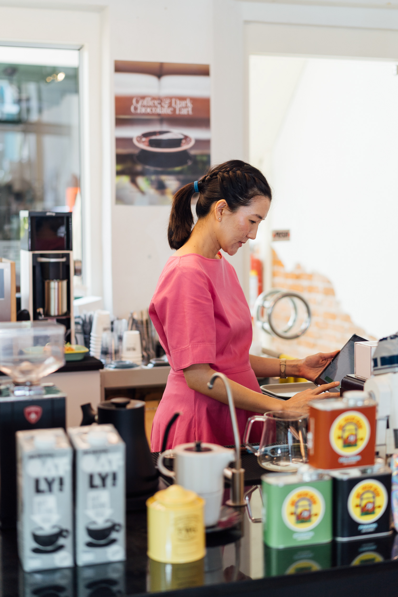 The owner is making Kaya Toast.