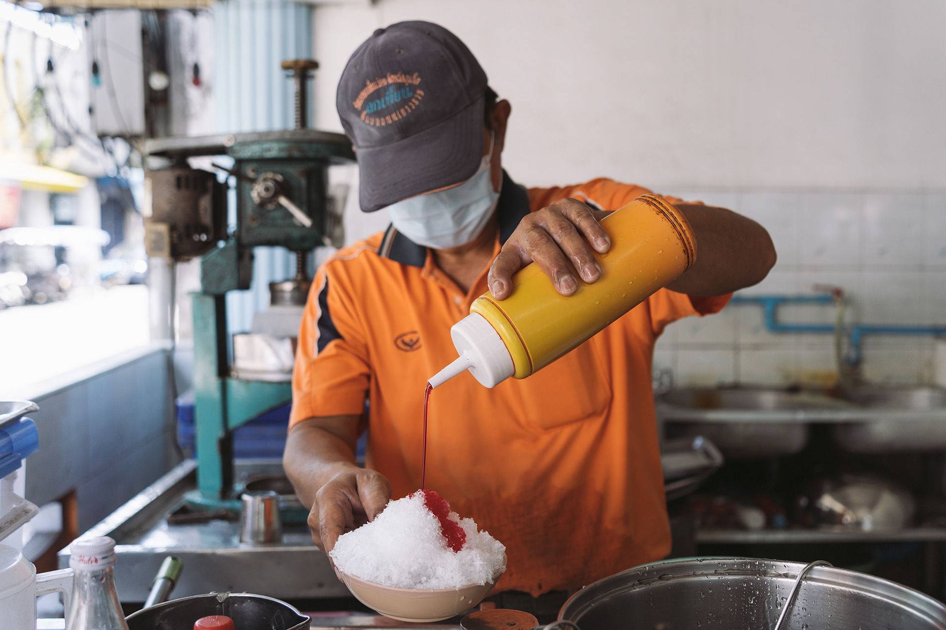 Chef making dessert at Phuket Food Center