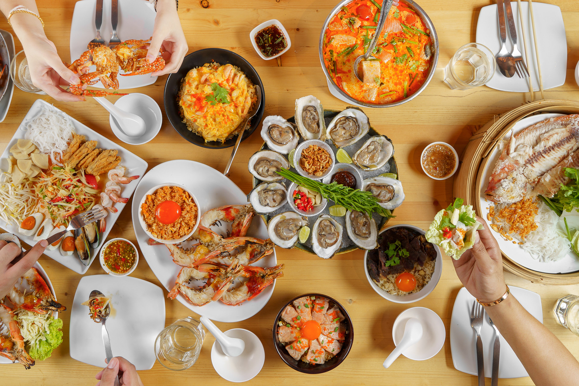 Isaan Food and Seafood Presentation at Somtum Yum Pao