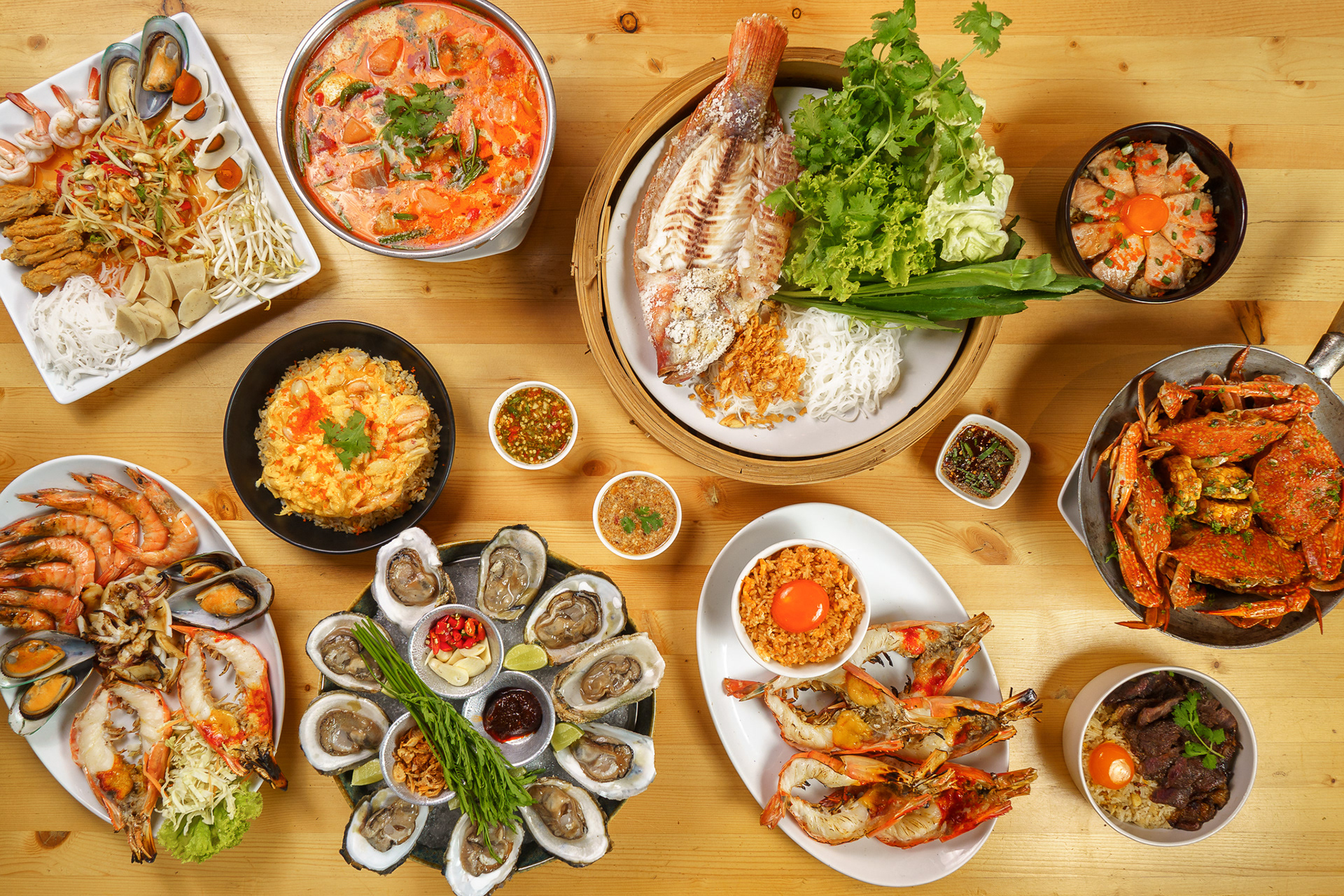 Isaan Food and Seafood Presentation at Somtum Yum Pao