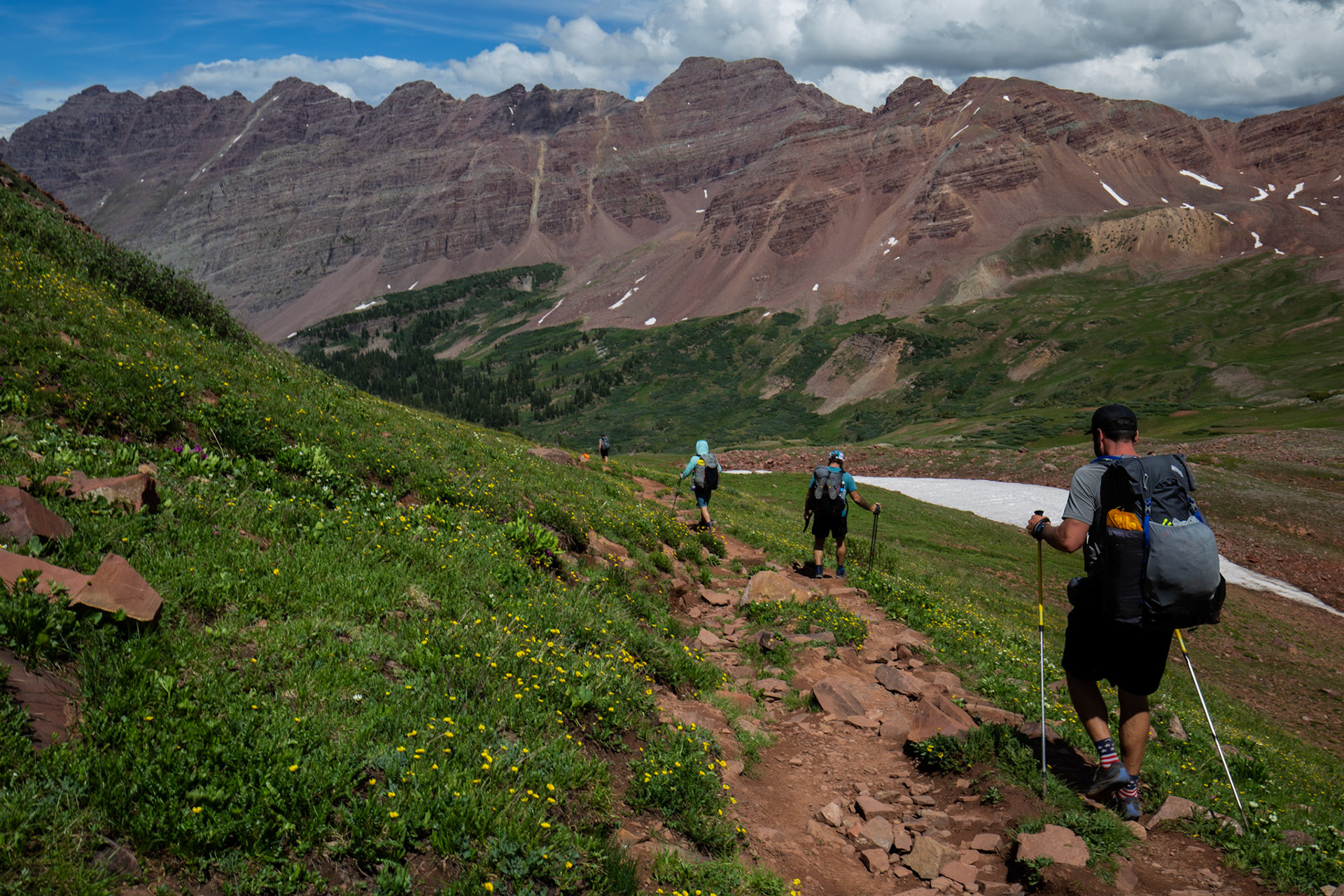 Descending down the other side of the pass
