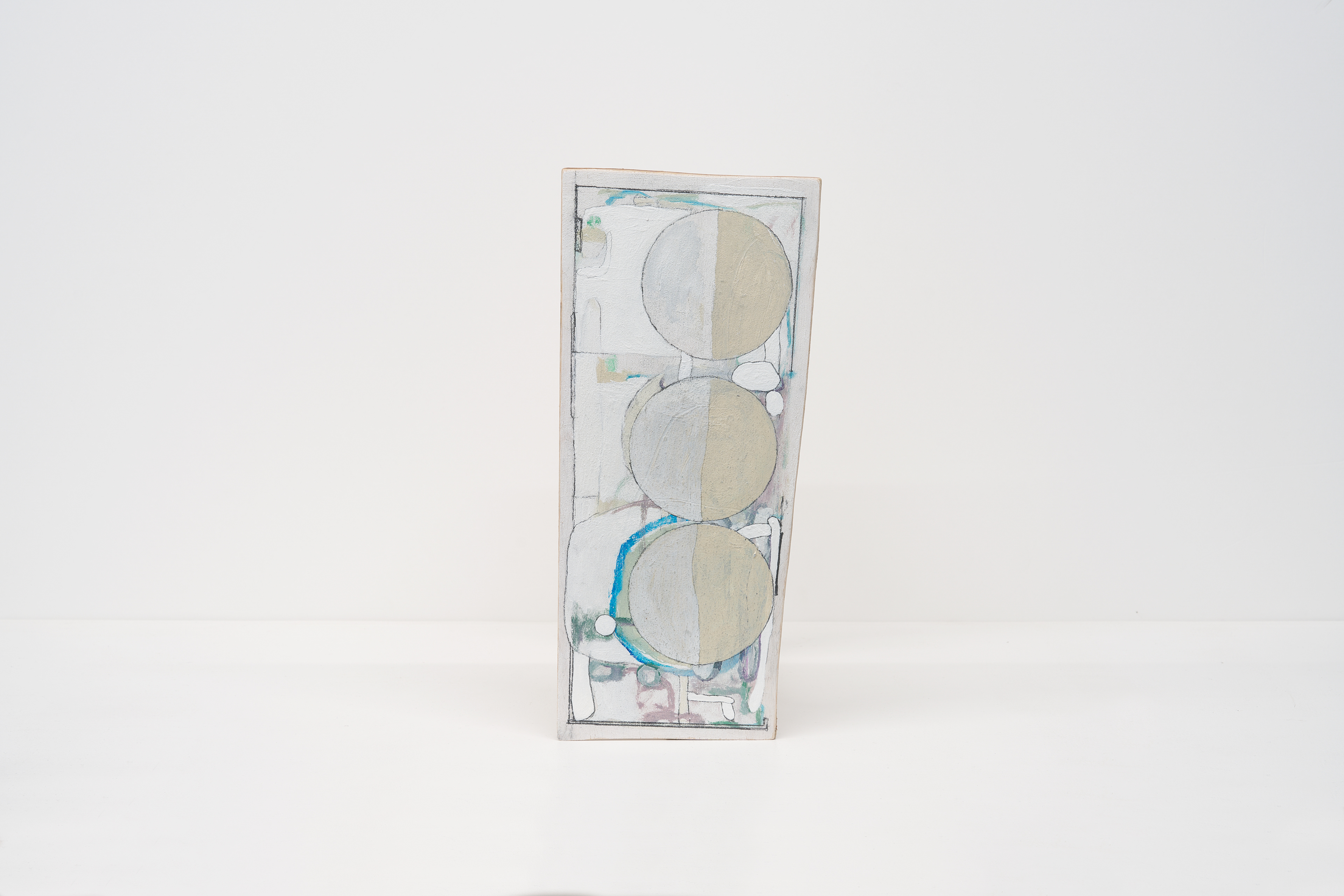C-198/2026/Acrylic,pencil,gesso,plywood,wood,292×128×175mm