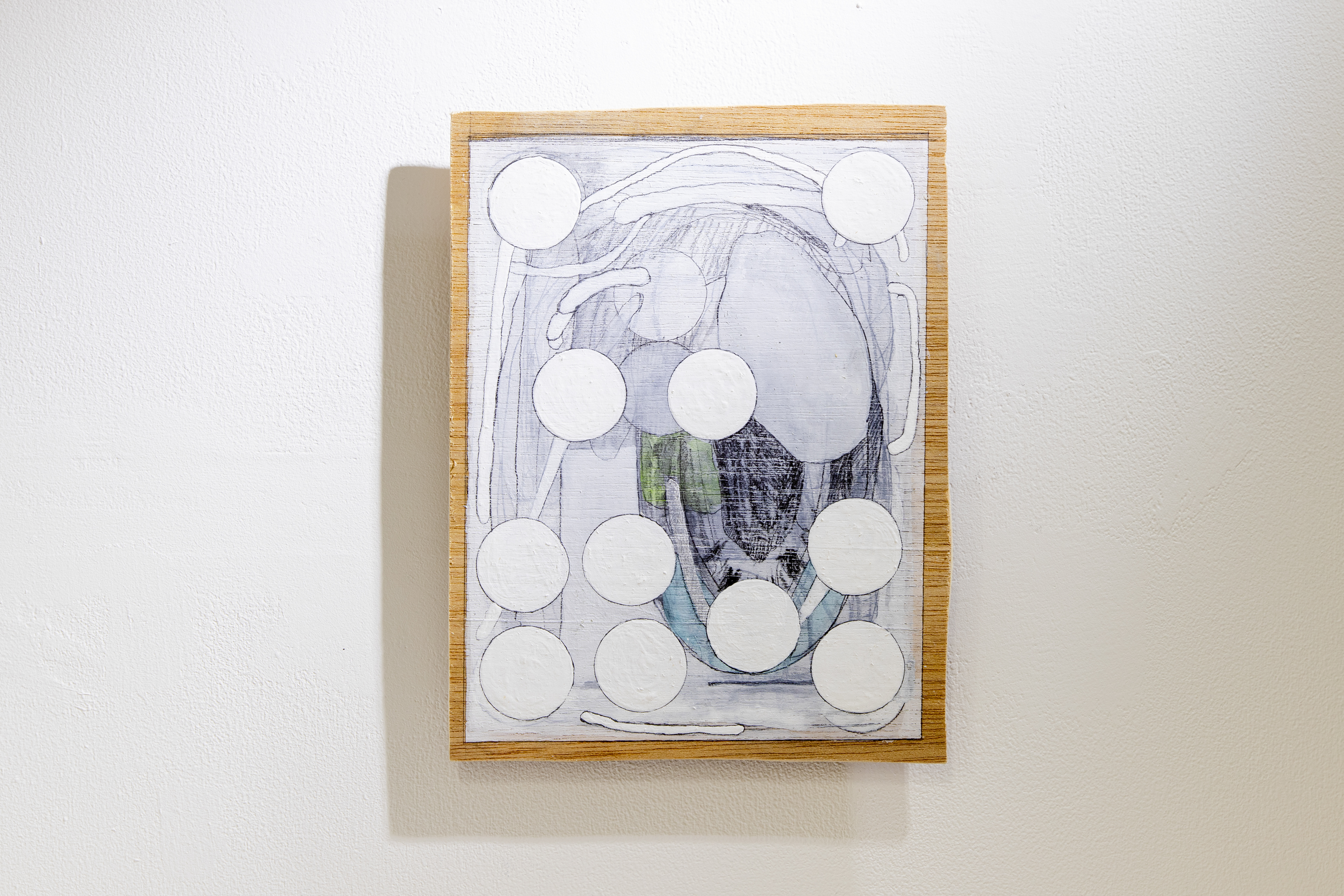 C-87/Acrylic paint,pencil,gesso,wood board,wood/209×160×14mm/2023/Photo:Minami Okumura