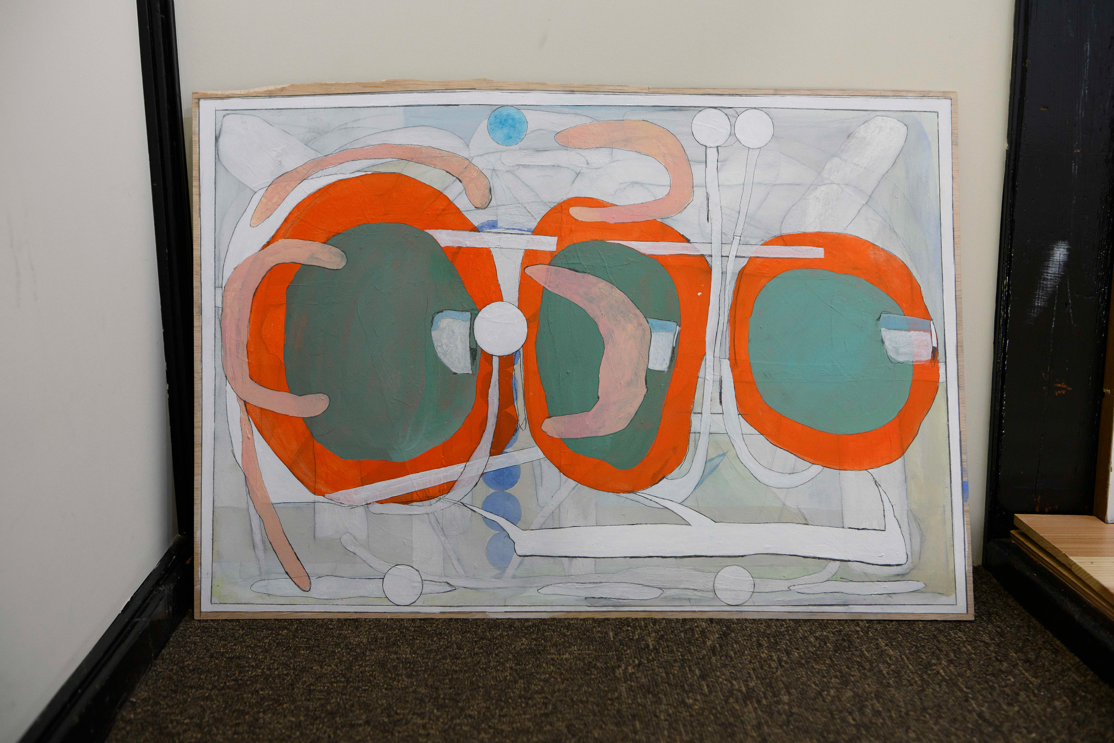 C-54/2022/Acrylic paint,pencil,gesso,wood board,wood/508×728mm/Photo:宮下夏子