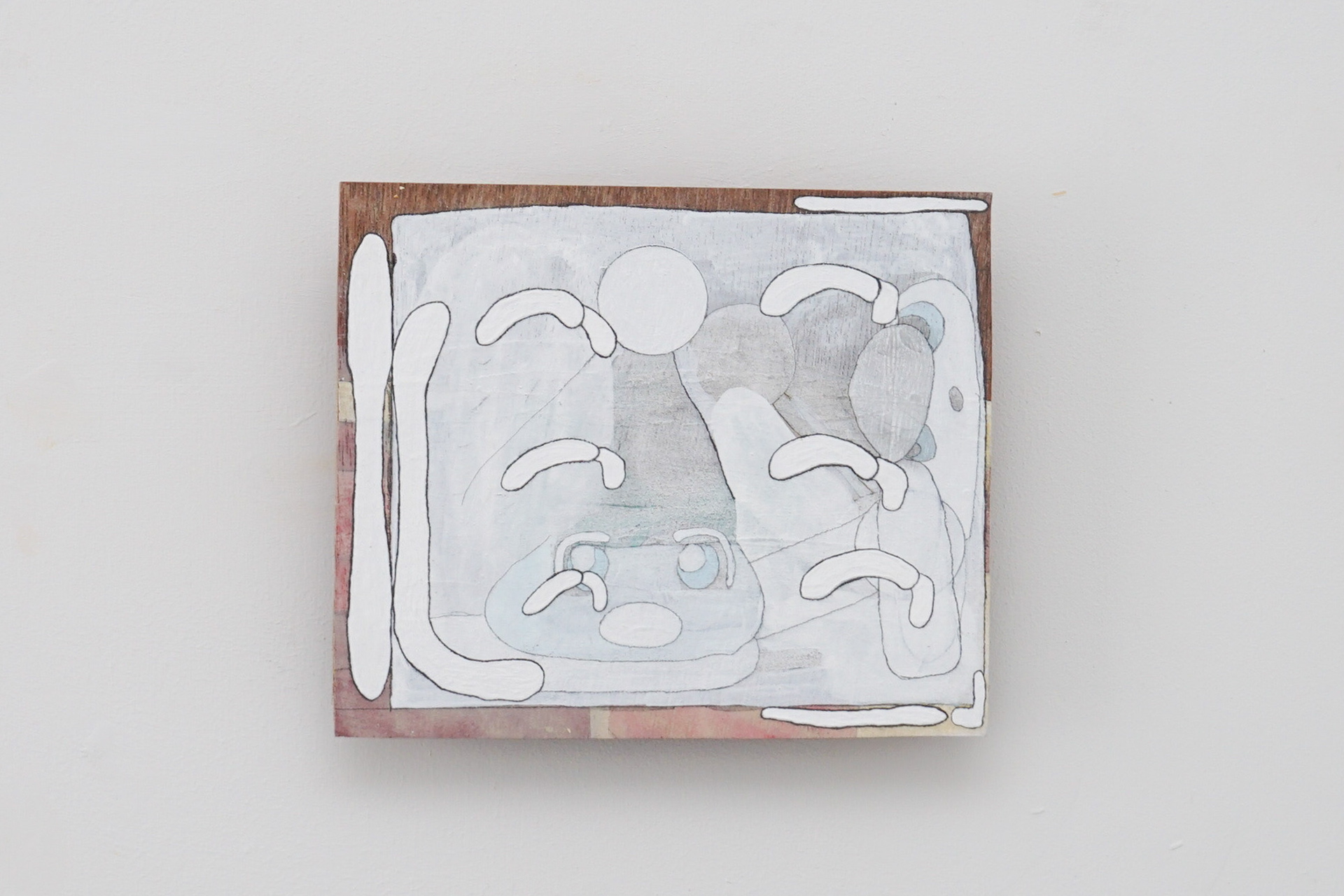 C-76/2022/Acrylic paint,pencil,gesso,wood board,wood/228×193mm/Photo:内田ユッキ(artgallery opaltimes)