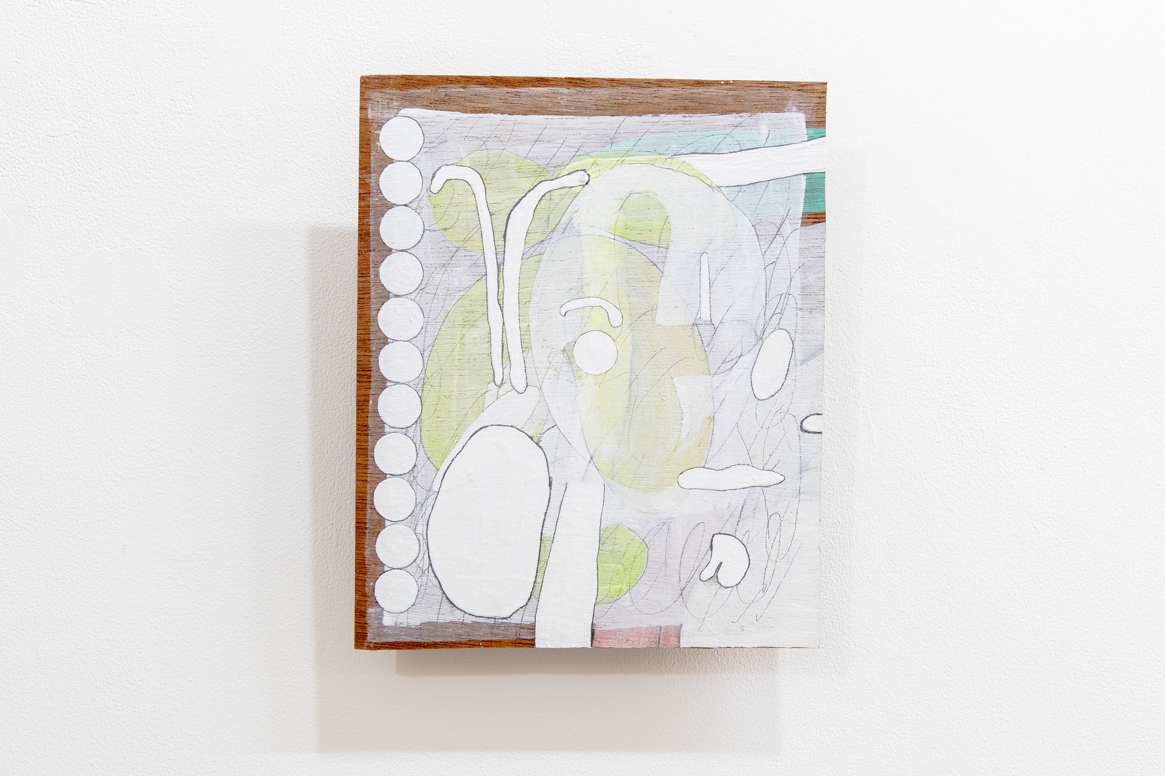 C-74/2023/Acrylic paint,pencil,gesso,wood board,wood/231×189×32mm/Photo:Minami Okumura