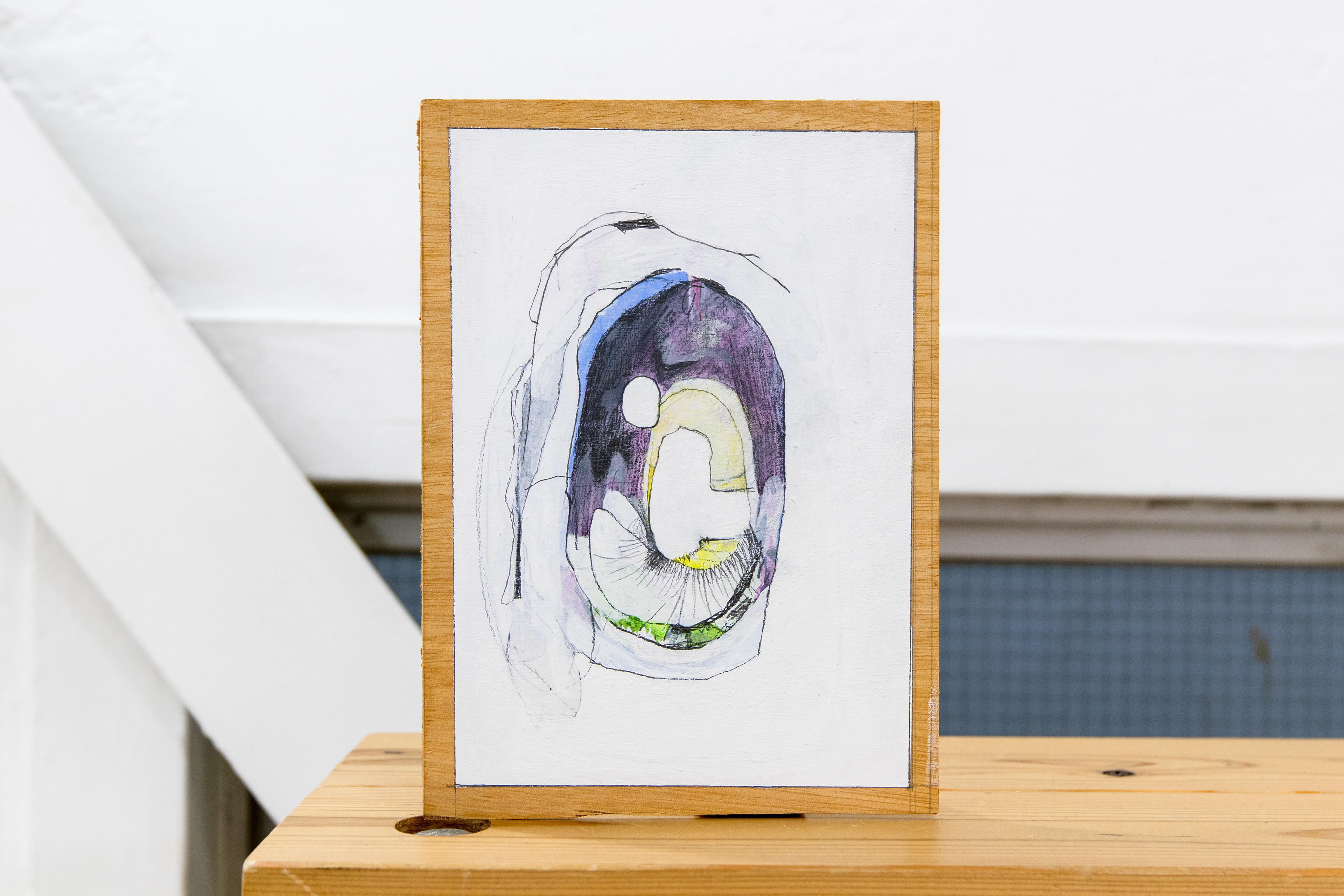 C-25/2020/Acrylic paint,pencil,gesso,wood board,wood/165×228×47mm/Photo:Minami Okumura